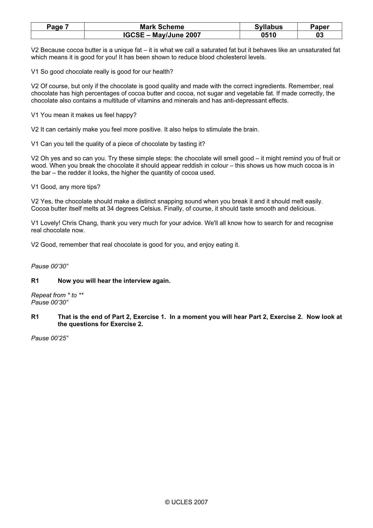 Mark scheme, page 7 of 11