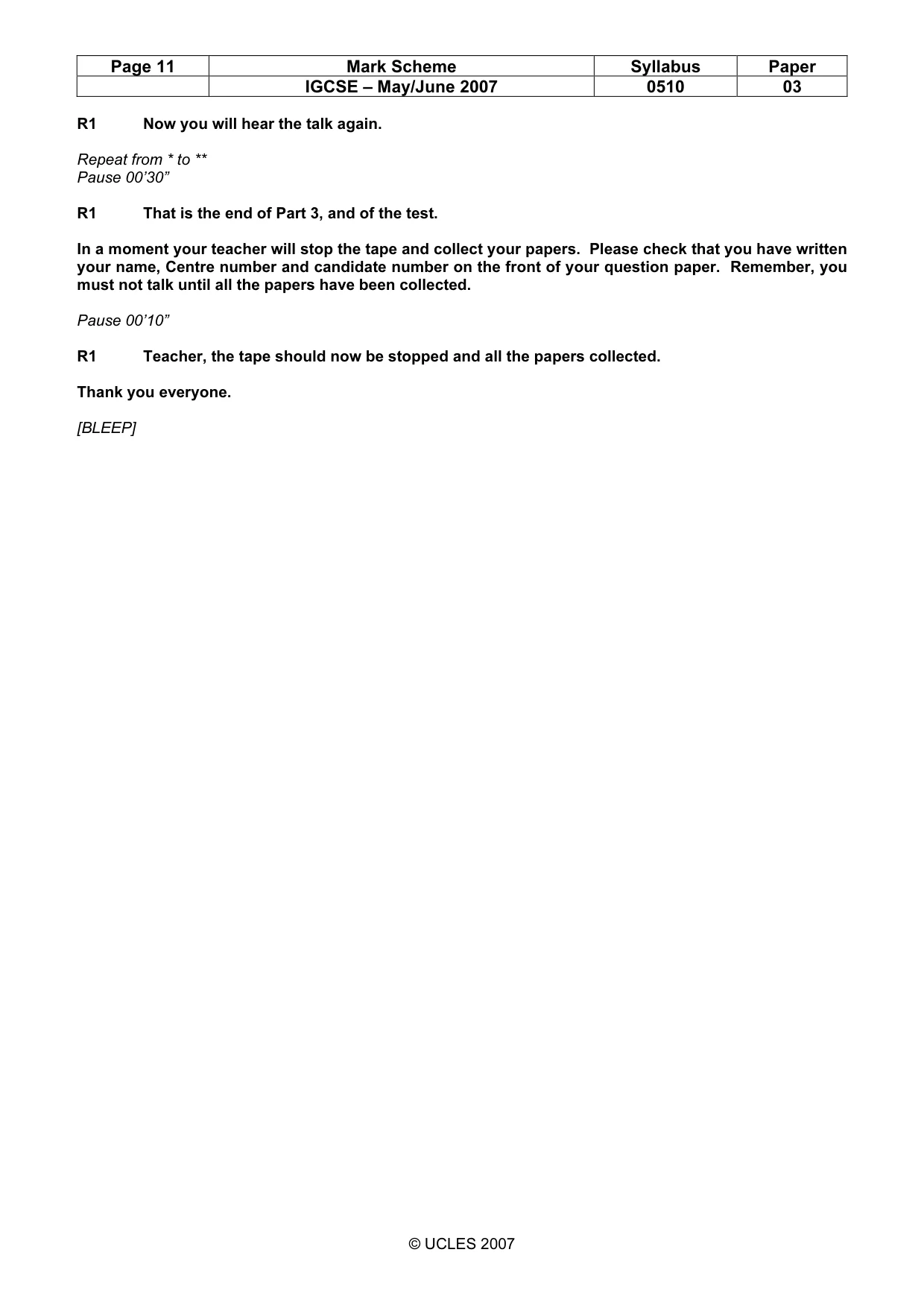 Mark scheme, page 11 of 11