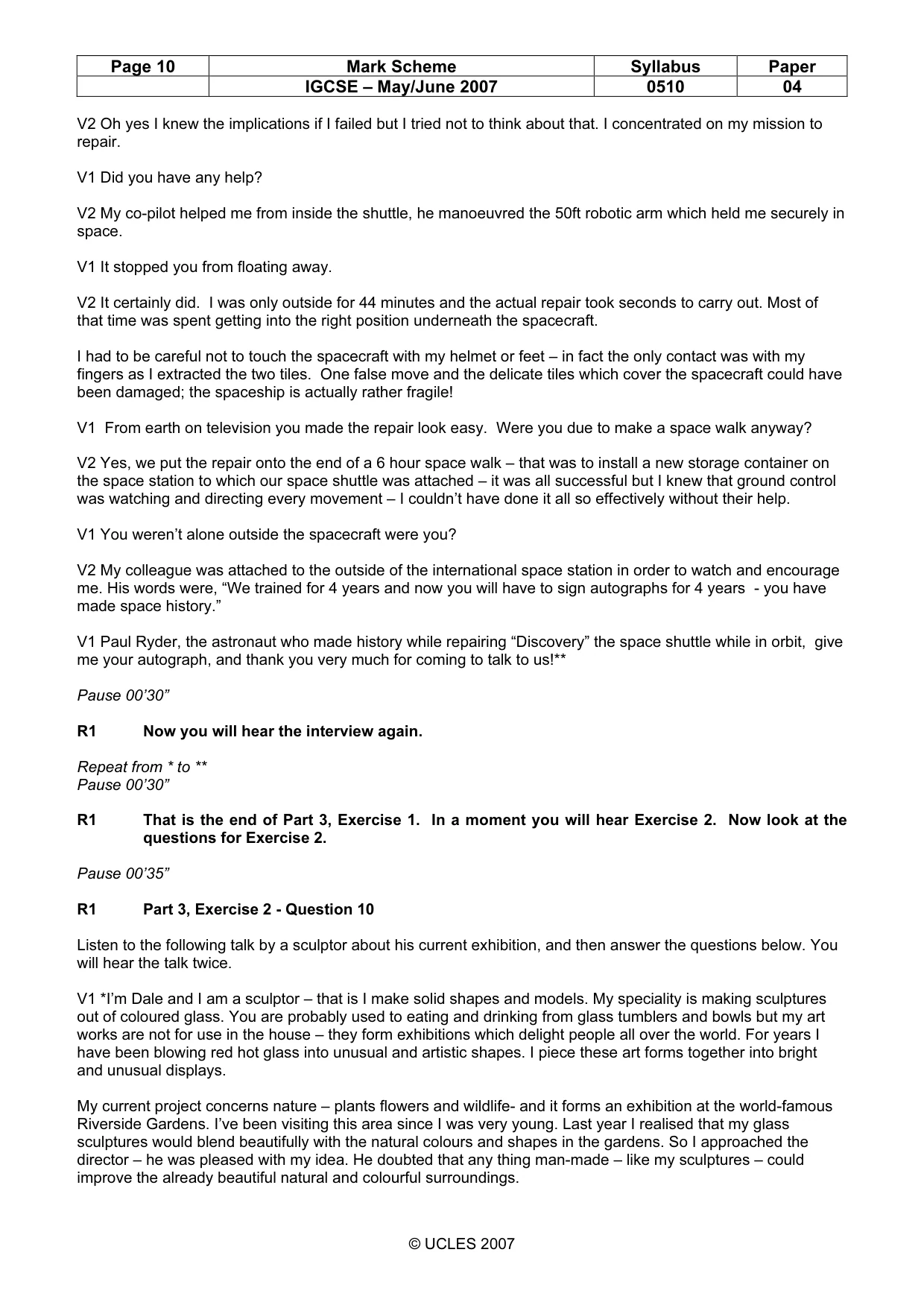 Mark scheme, page 10 of 11