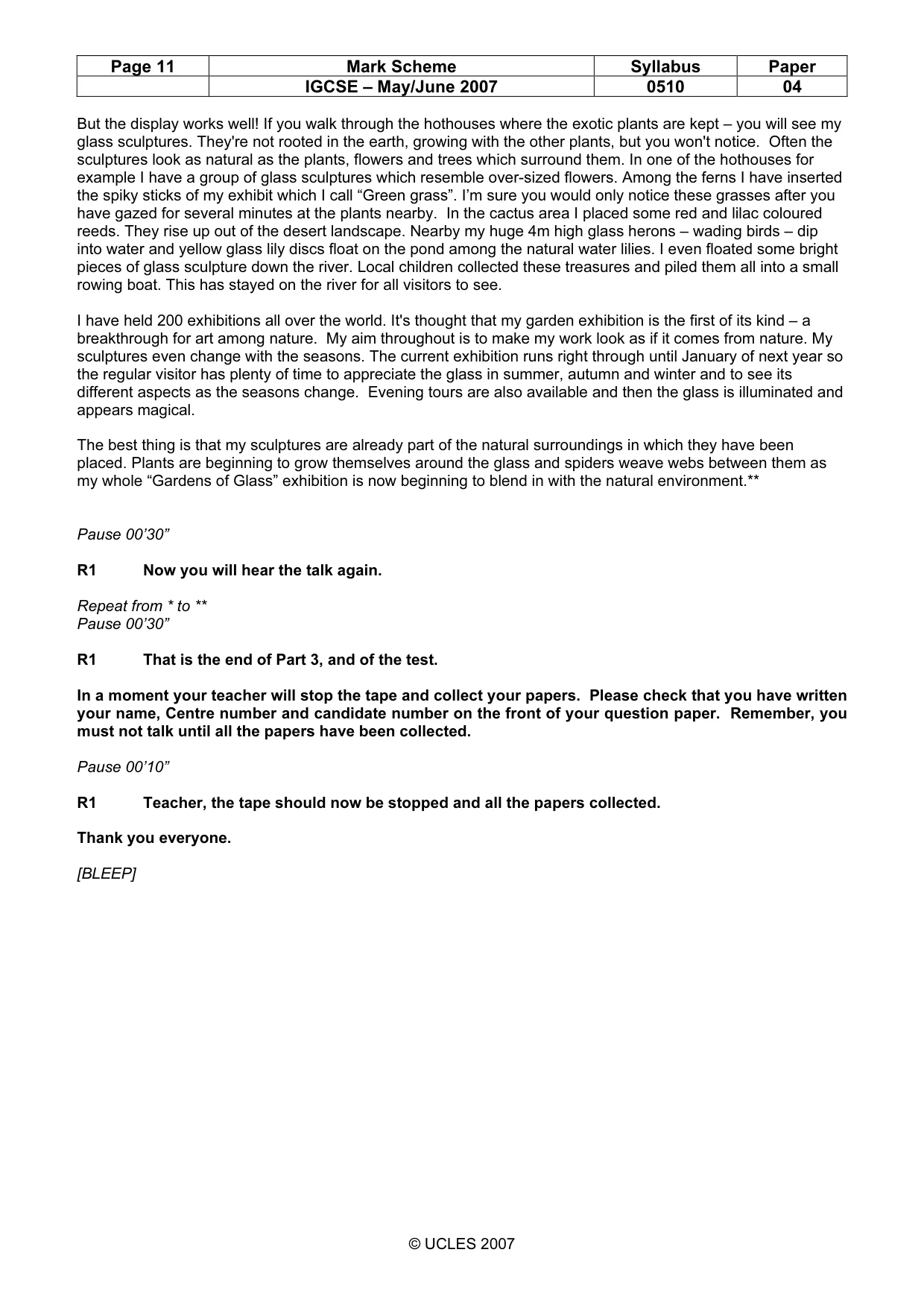 Mark scheme, page 11 of 11