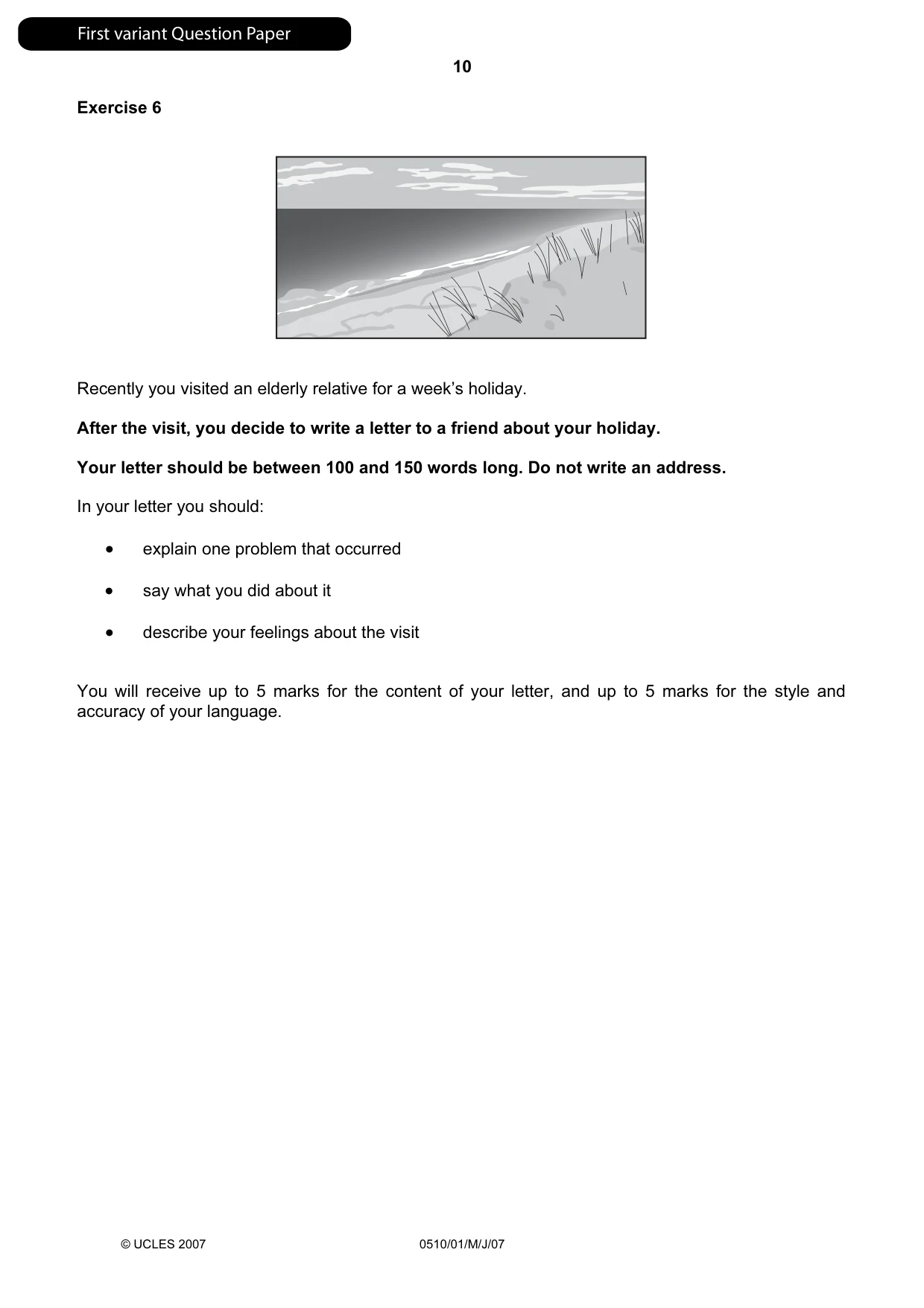 Cambridge IGCSE English - Second Language (oral endorsement) 0510 2007 May/June Paper 1 · Variant 1 question paper, page 11 of 33