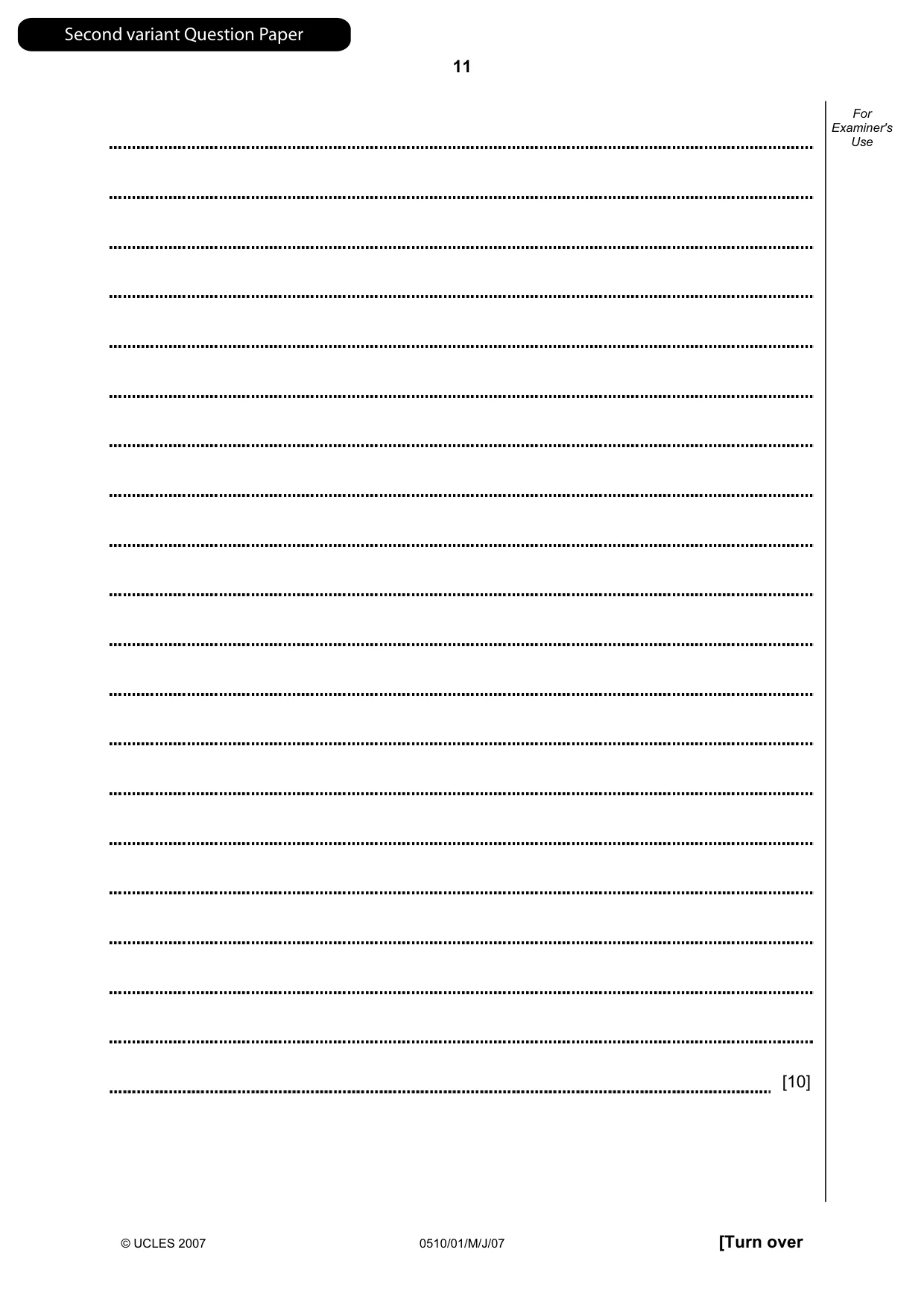 Cambridge IGCSE English - Second Language (oral endorsement) 0510 2007 May/June Paper 1 · Variant 1 question paper, page 28 of 33