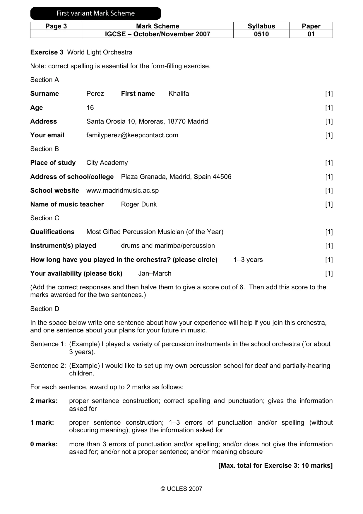 Mark scheme, page 4 of 12