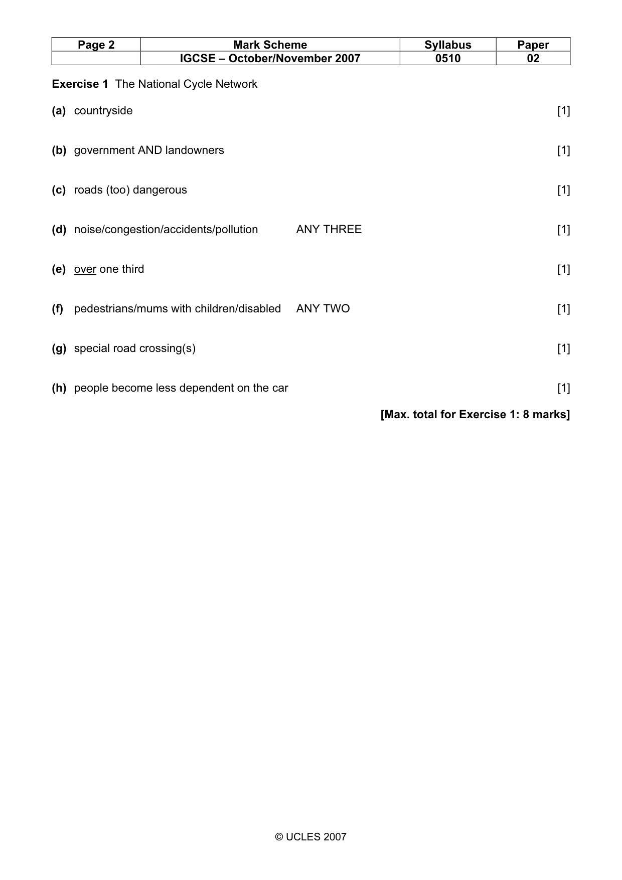Mark scheme, page 2 of 10