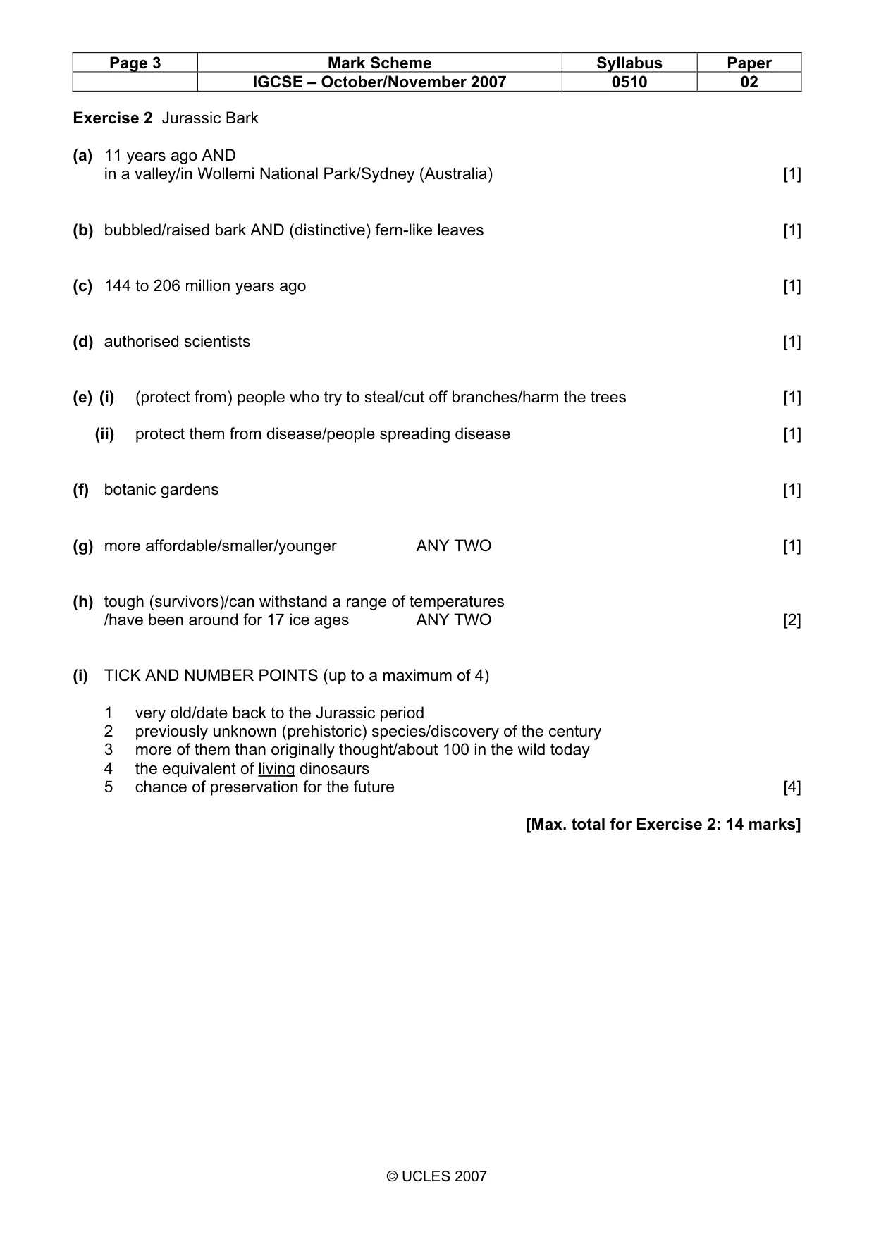 Mark scheme, page 3 of 10
