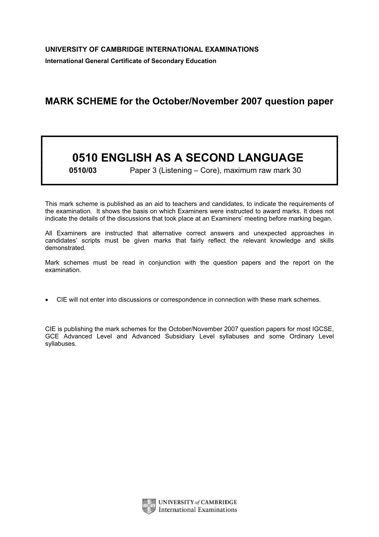 Mark scheme, page 1 of 10