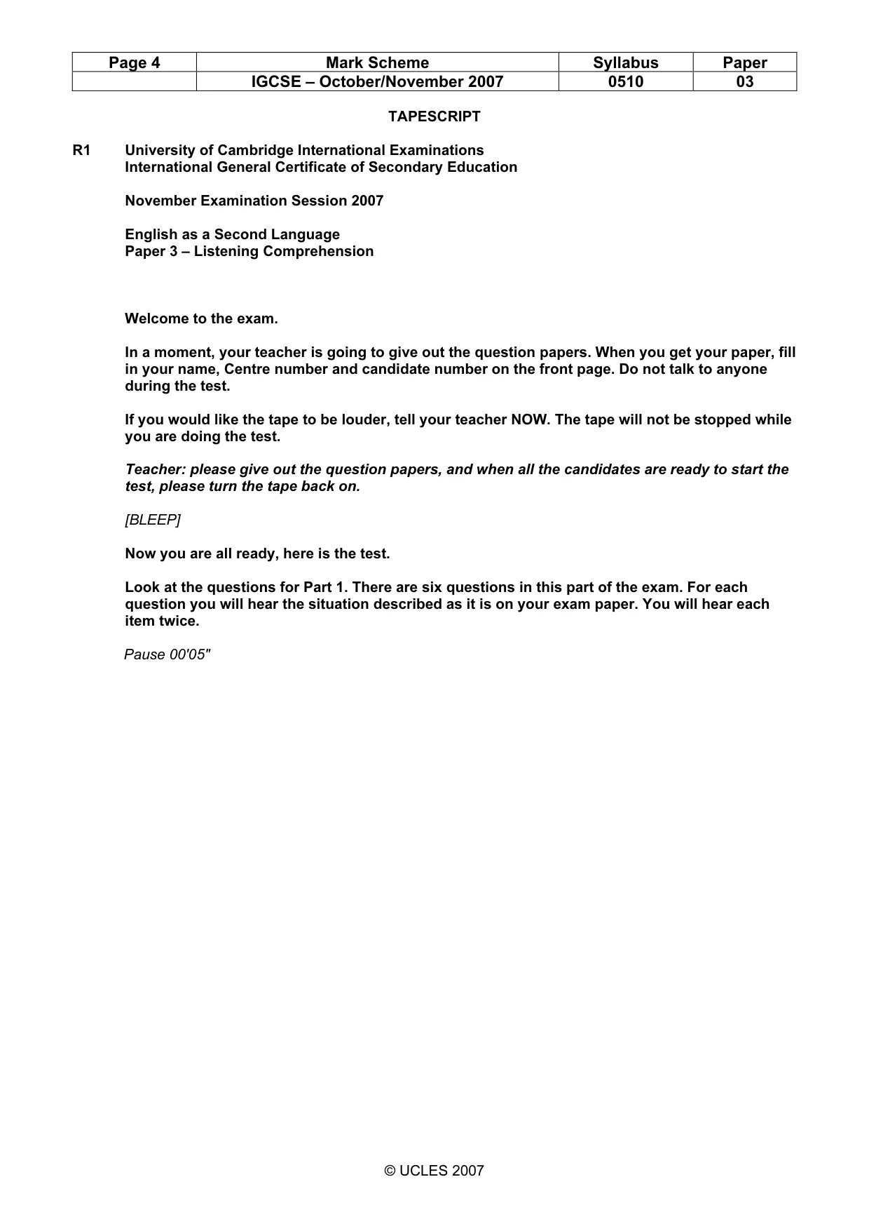 Mark scheme, page 4 of 10