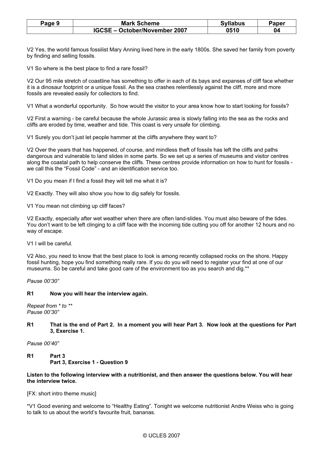 Mark scheme, page 9 of 11