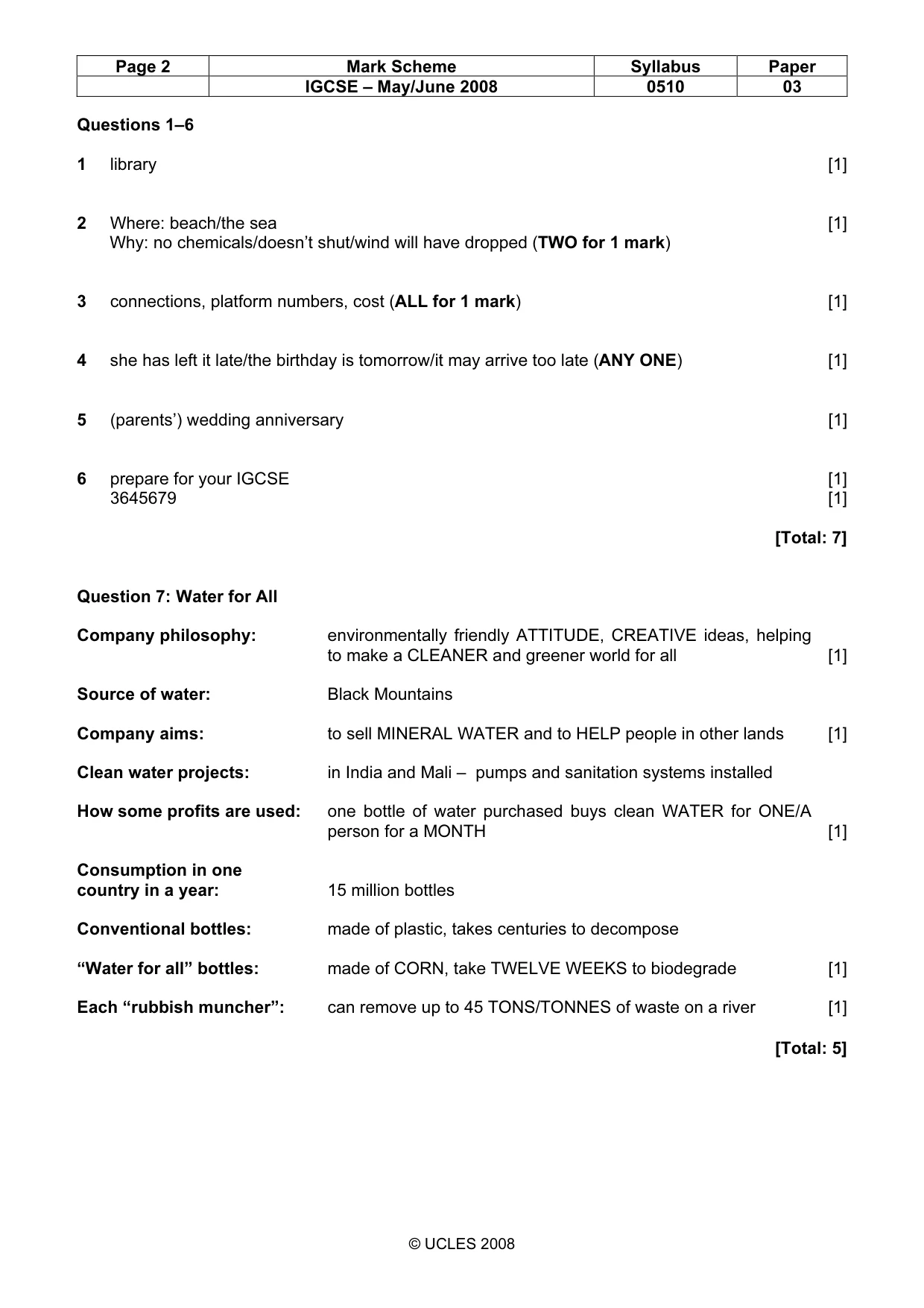 Mark scheme, page 2 of 12