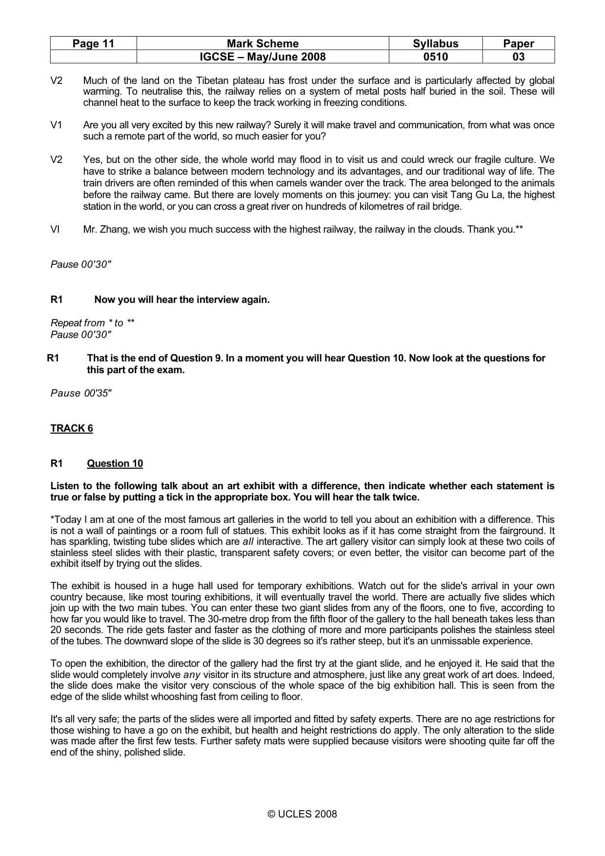 Mark scheme, page 11 of 12