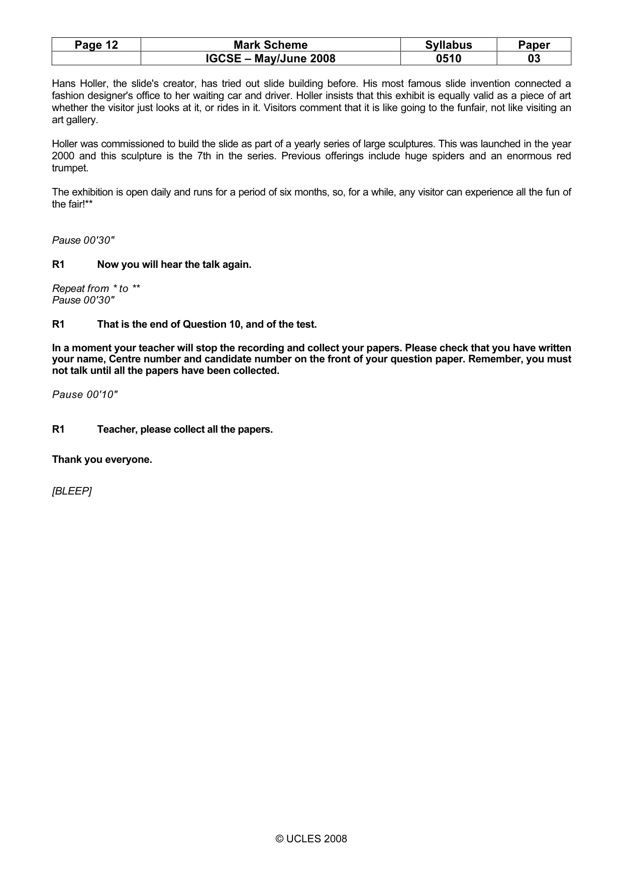 Mark scheme, page 12 of 12