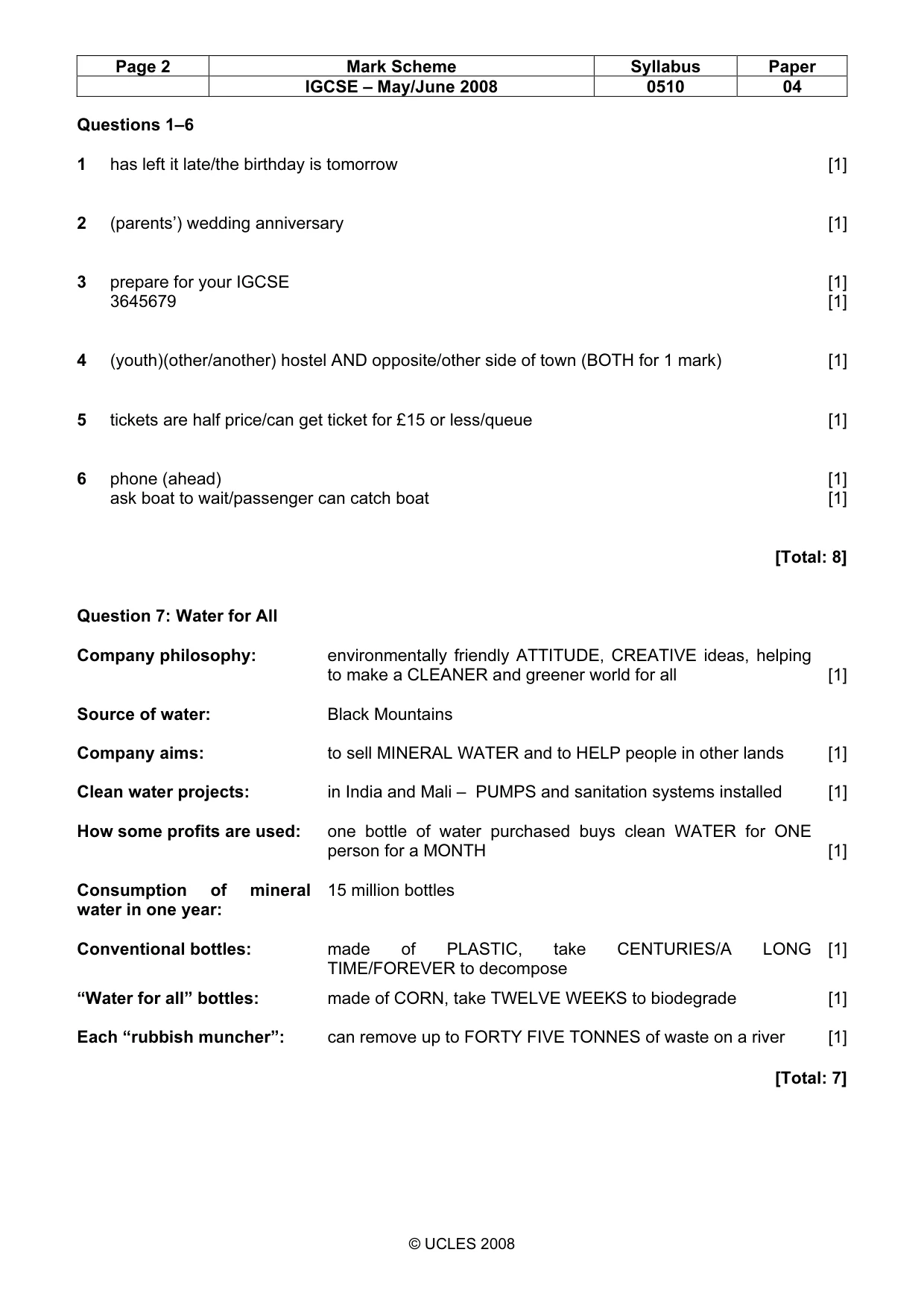 Mark scheme, page 2 of 12