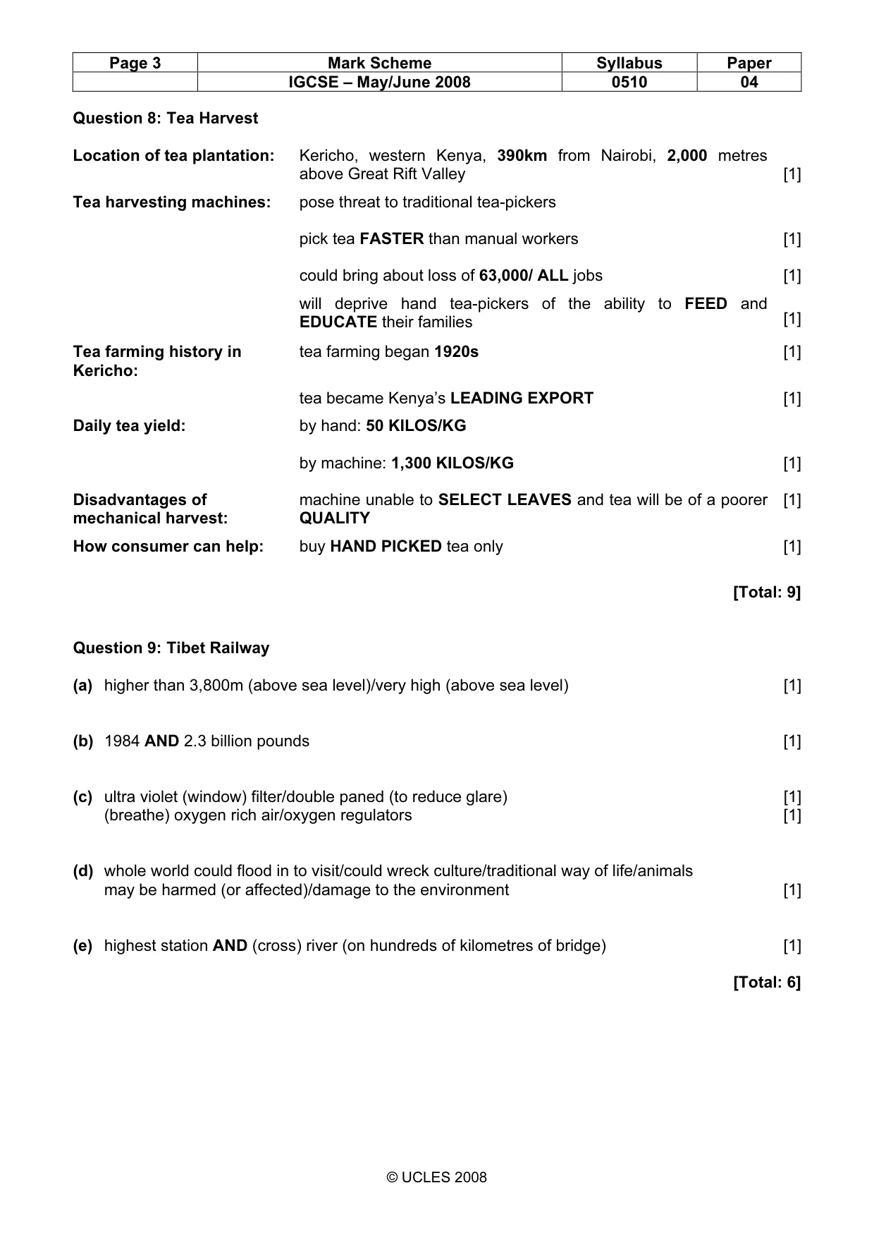 Mark scheme, page 3 of 12