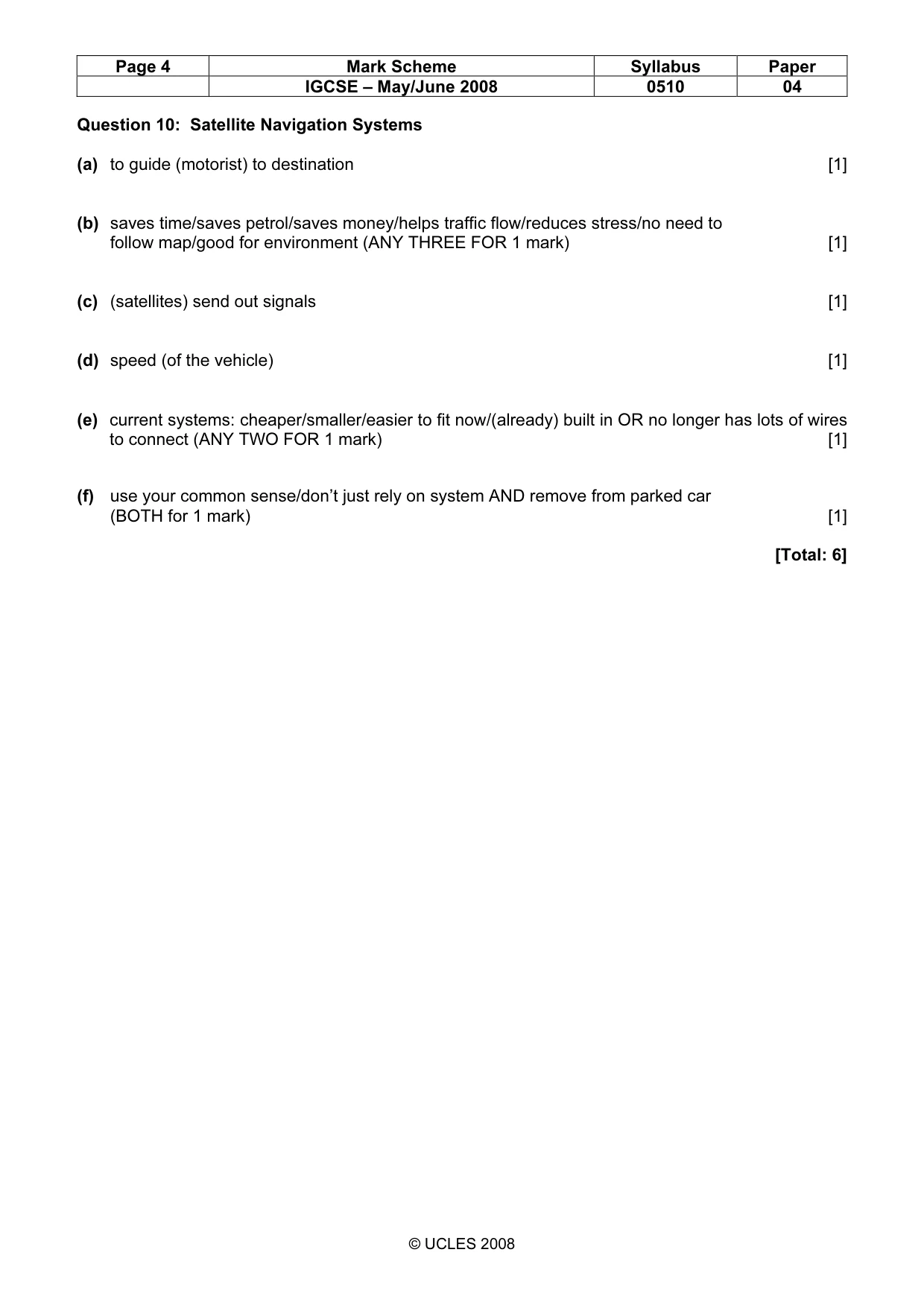 Mark scheme, page 4 of 12