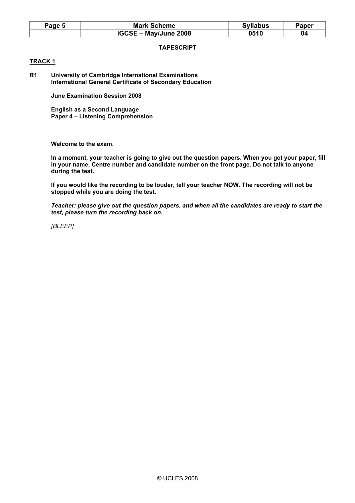Mark scheme, page 5 of 12