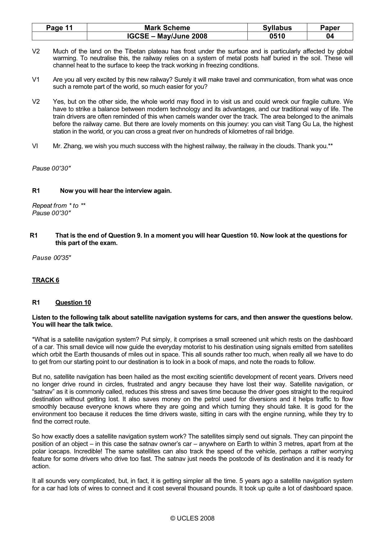 Mark scheme, page 11 of 12
