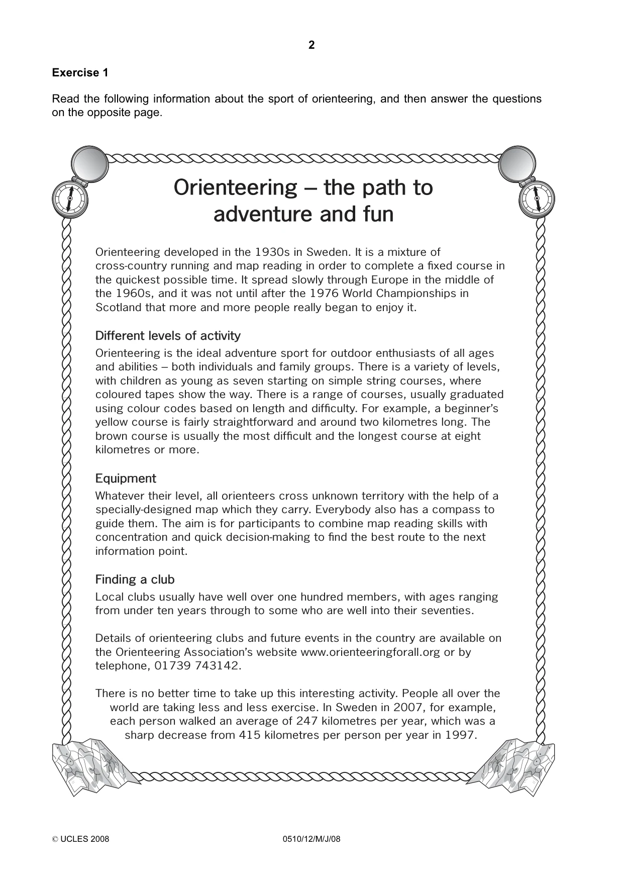 Cambridge IGCSE English - Second Language (oral endorsement) 0510 2008 May/June Paper 1 · Variant 1 question paper, page 19 of 33