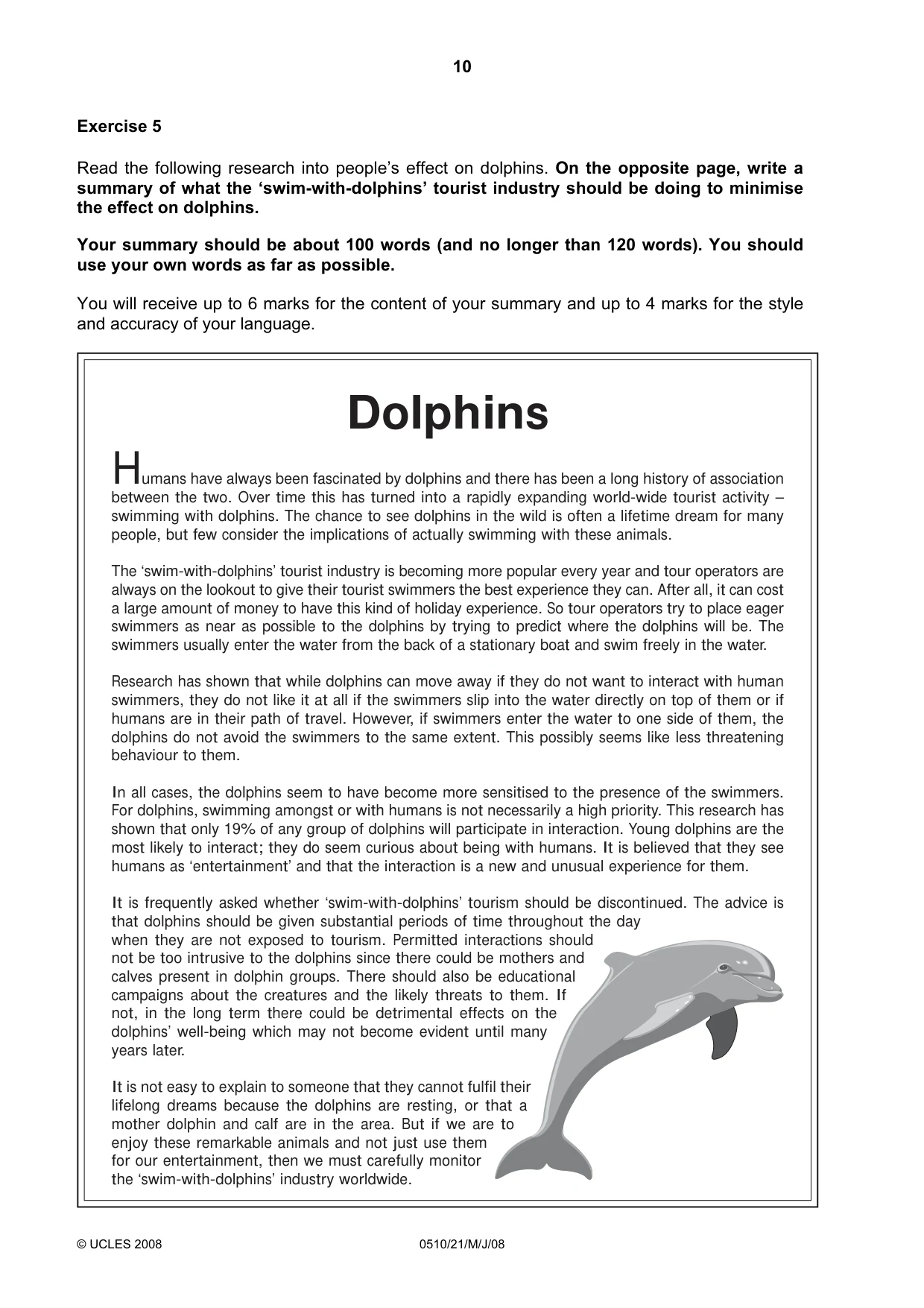 Cambridge IGCSE English - Second Language (oral endorsement) 0510 2008 May/June Paper 2 · Variant 1 question paper, page 11 of 33