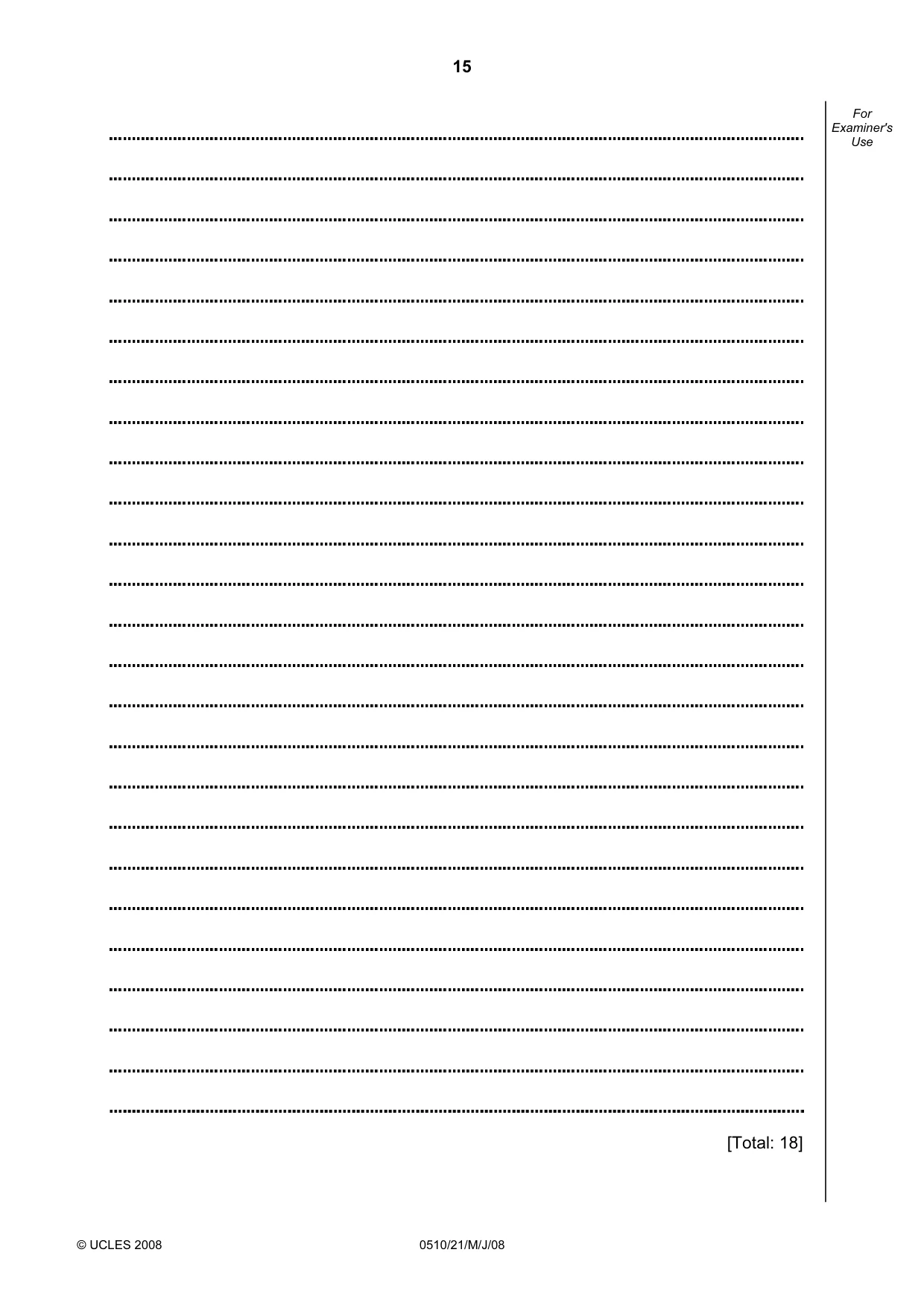 Cambridge IGCSE English - Second Language (oral endorsement) 0510 2008 May/June Paper 2 · Variant 1 question paper, page 16 of 33