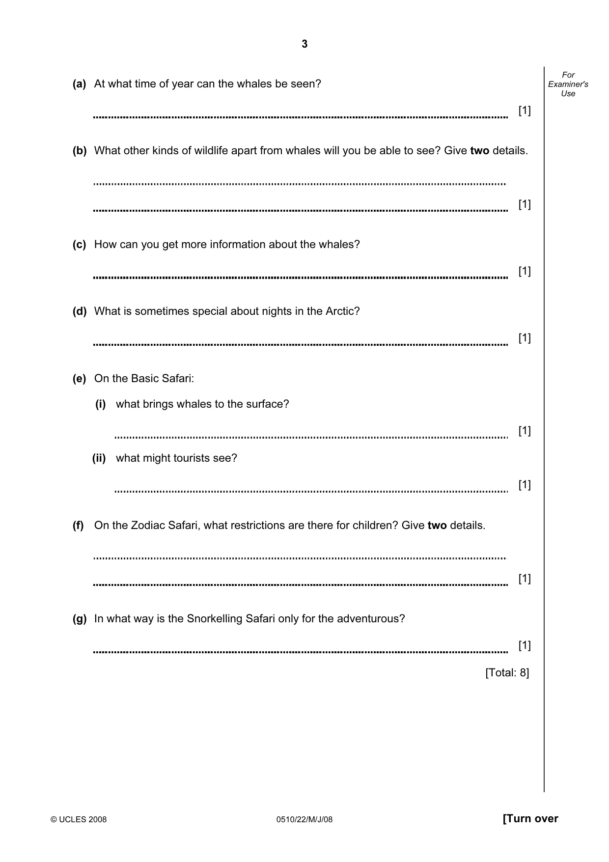 Cambridge IGCSE English - Second Language (oral endorsement) 0510 2008 May/June Paper 2 · Variant 1 question paper, page 20 of 33