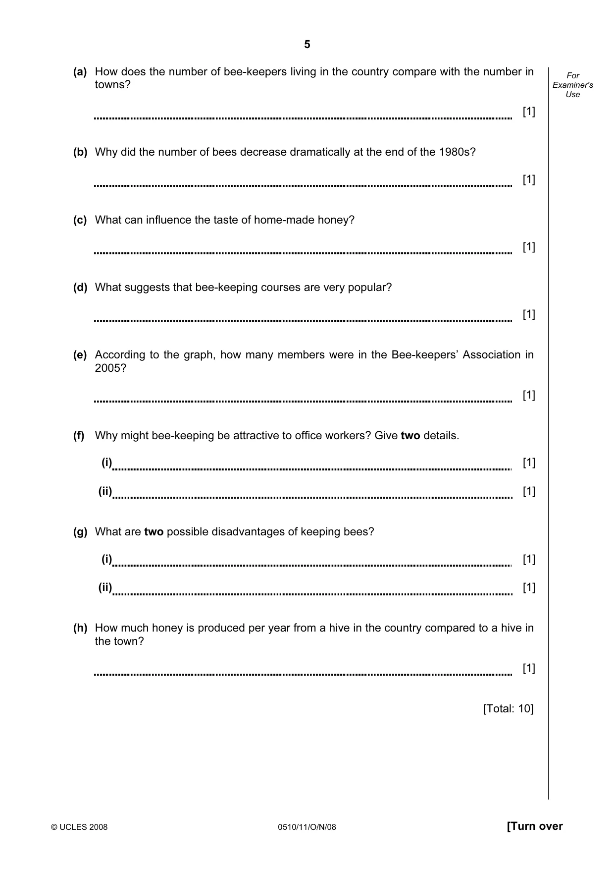 Cambridge IGCSE English - Second Language (oral endorsement) 0510 2008 Oct/Nov Paper 1 · Variant 0 question paper, page 6 of 33