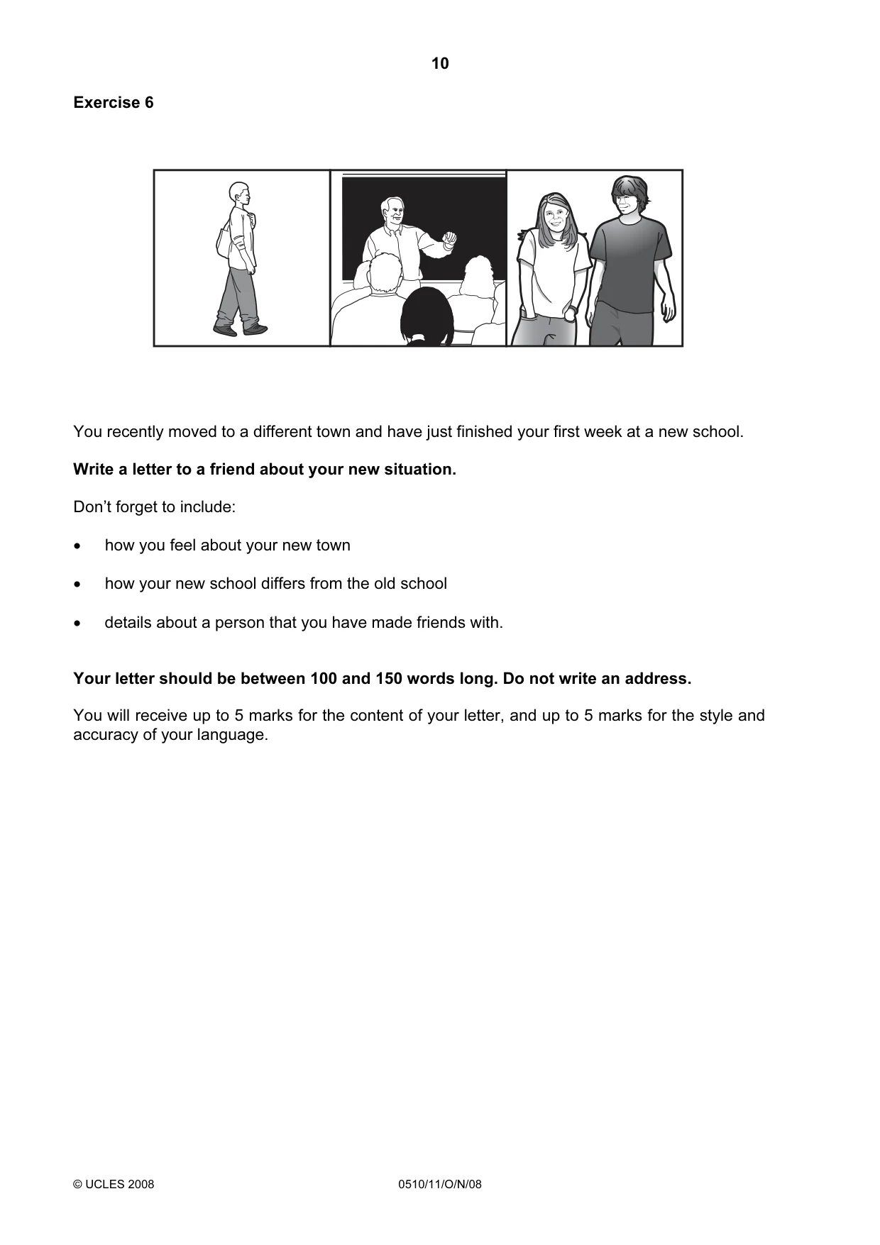 Cambridge IGCSE English - Second Language (oral endorsement) 0510 2008 Oct/Nov Paper 1 · Variant 0 question paper, page 11 of 33
