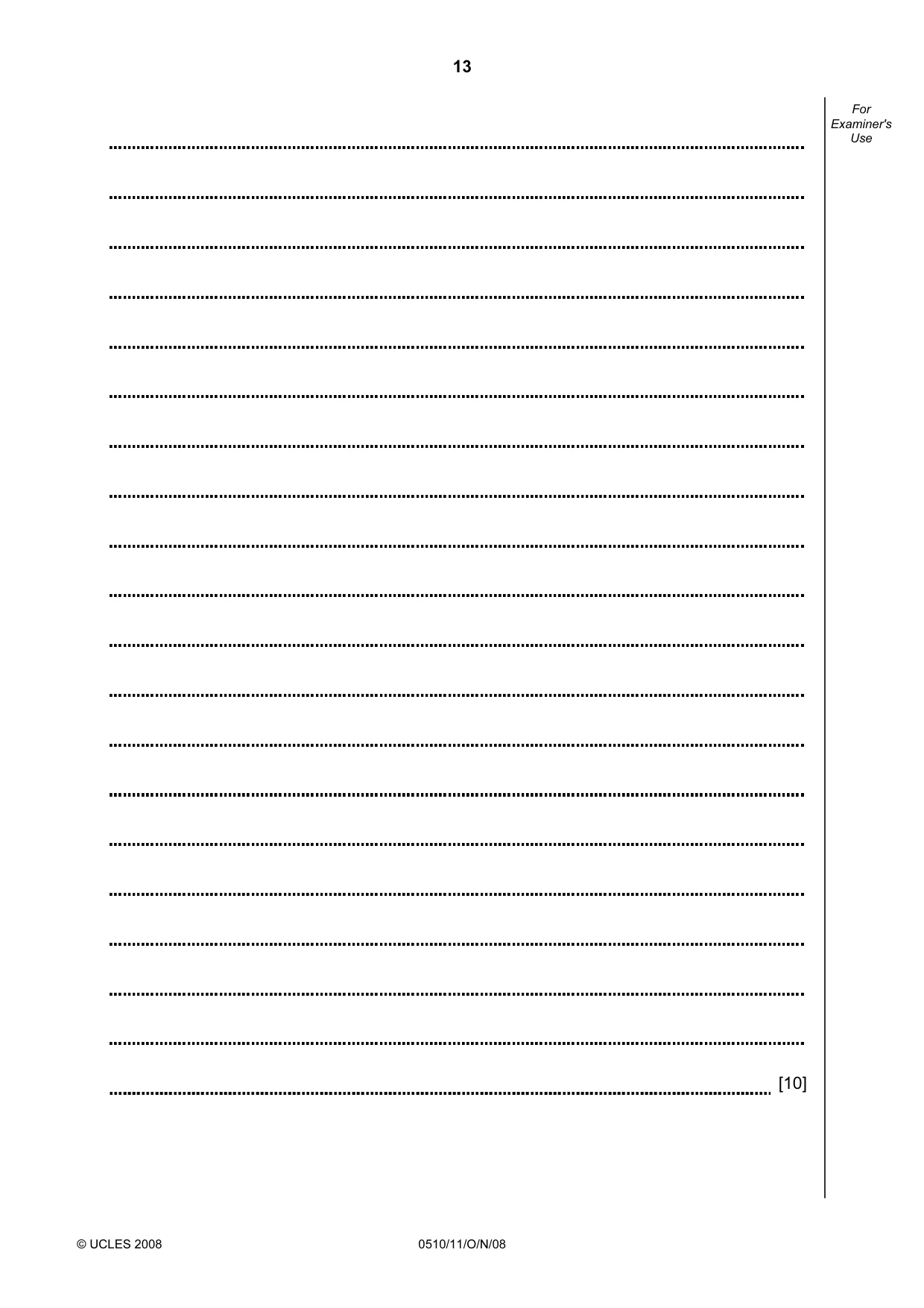 Cambridge IGCSE English - Second Language (oral endorsement) 0510 2008 Oct/Nov Paper 1 · Variant 0 question paper, page 14 of 33