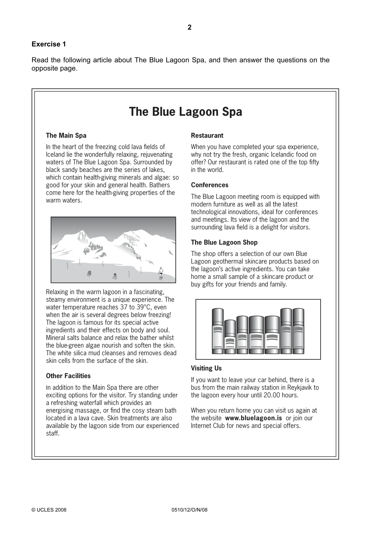 Cambridge IGCSE English - Second Language (oral endorsement) 0510 2008 Oct/Nov Paper 1 · Variant 0 question paper, page 19 of 33