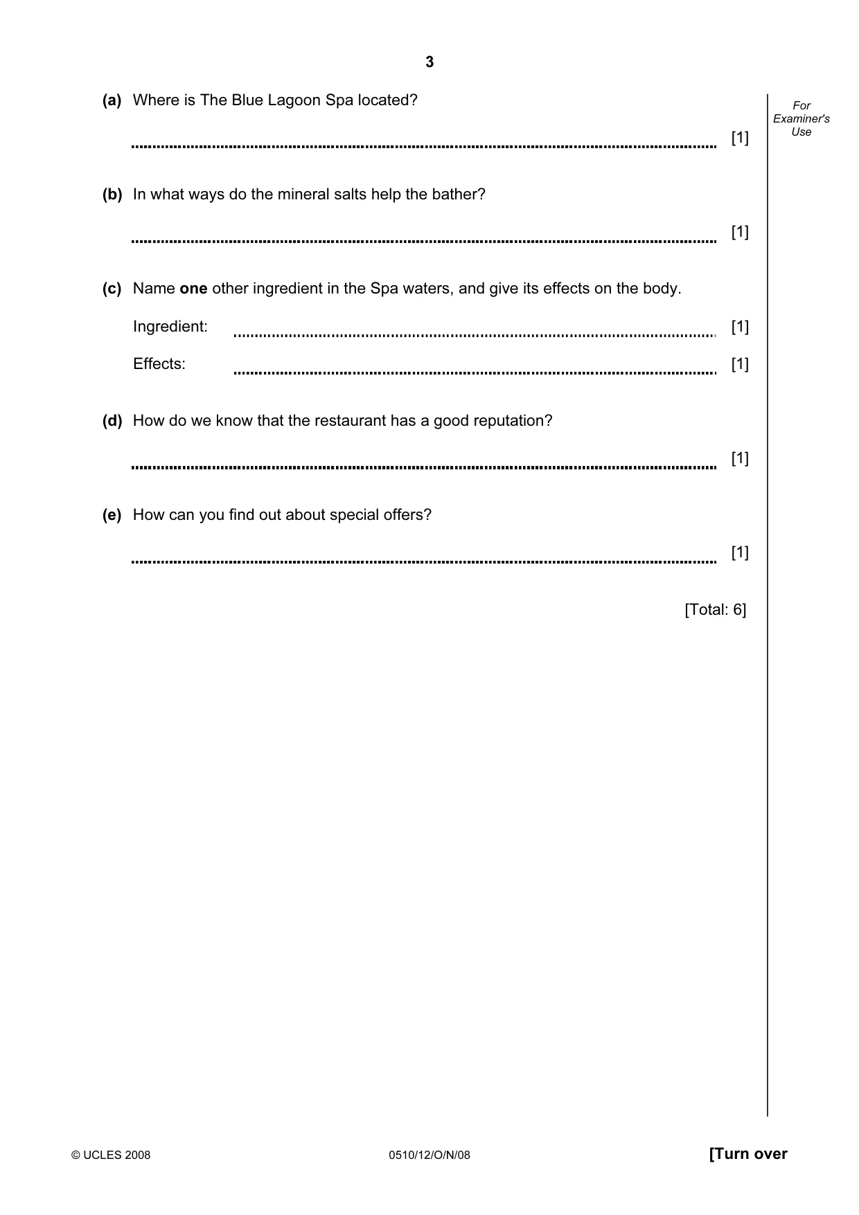 Cambridge IGCSE English - Second Language (oral endorsement) 0510 2008 Oct/Nov Paper 1 · Variant 0 question paper, page 20 of 33