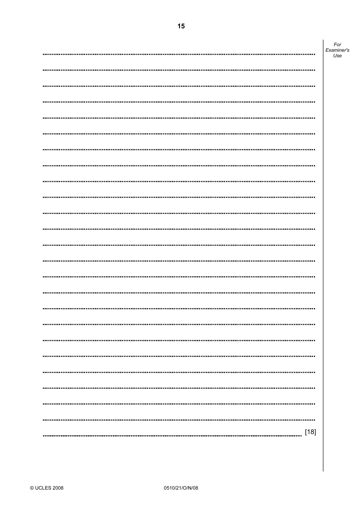 Cambridge IGCSE English - Second Language (oral endorsement) 0510 2008 Oct/Nov Paper 2 · Variant 0 question paper, page 16 of 33