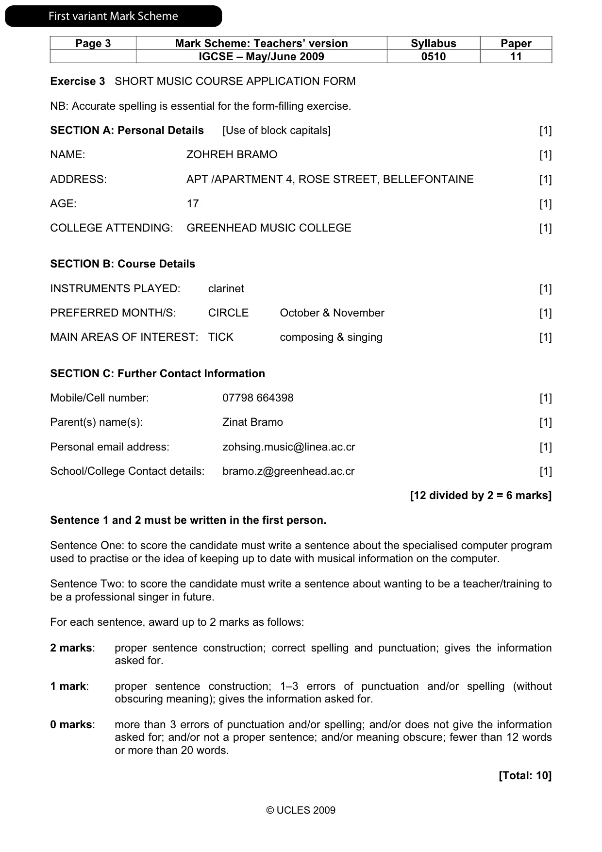 Mark scheme, page 4 of 13