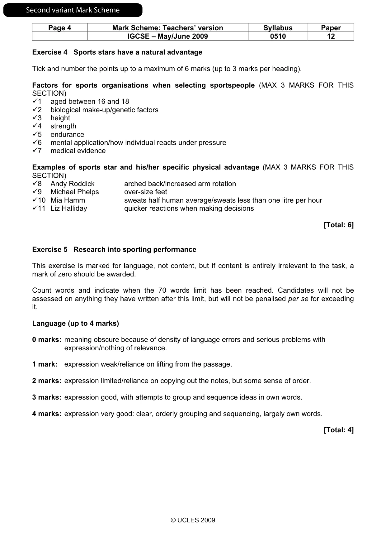Mark scheme, page 11 of 13