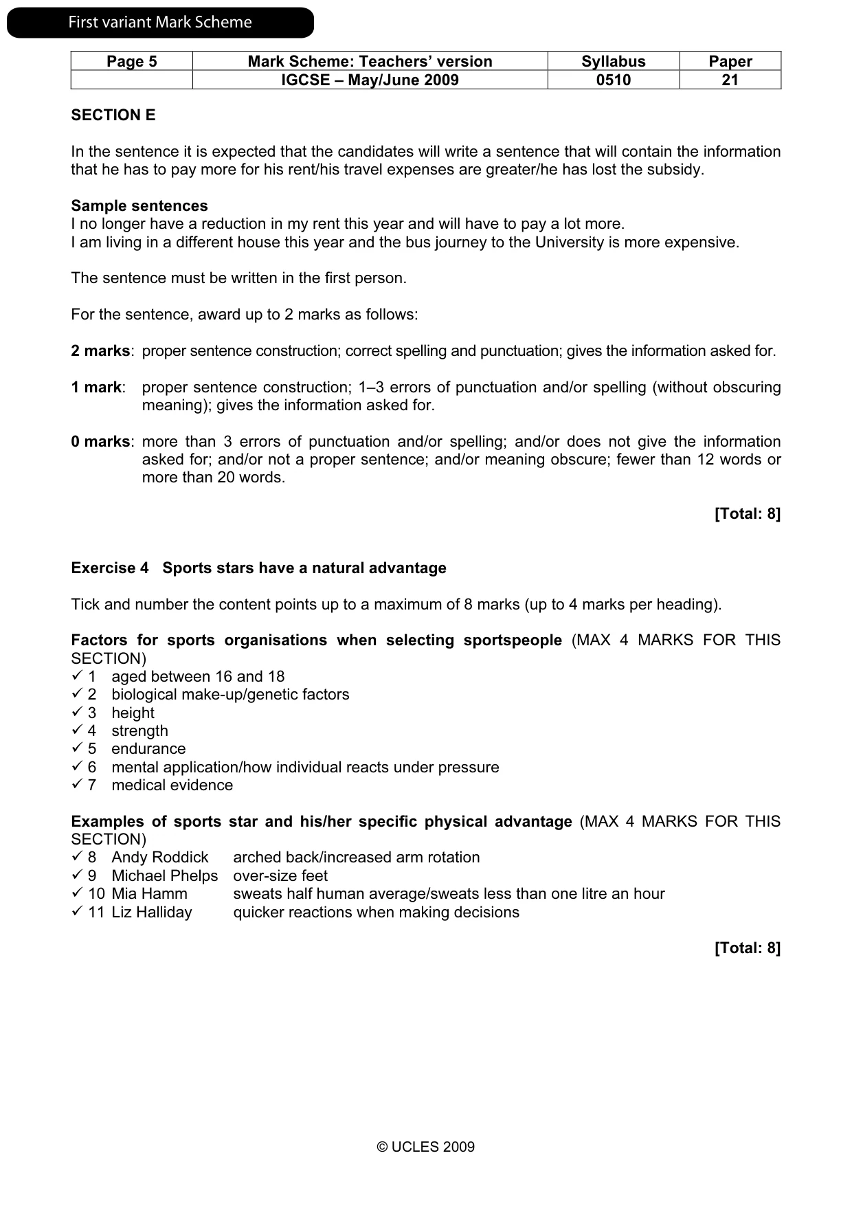 Mark scheme, page 6 of 19