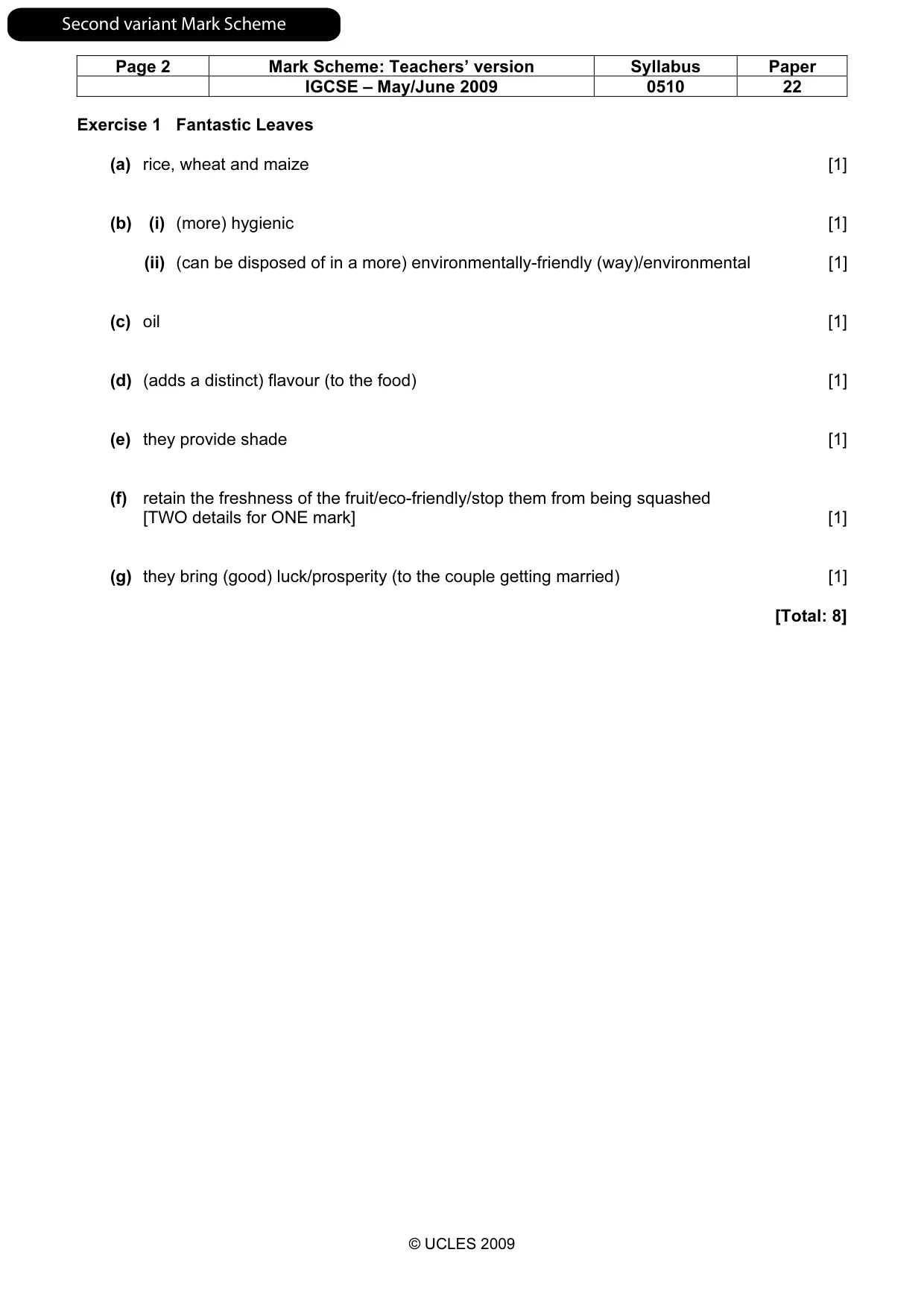 Mark scheme, page 12 of 19