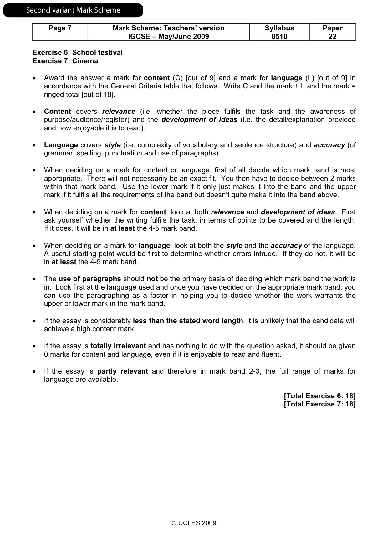 Mark scheme, page 17 of 19