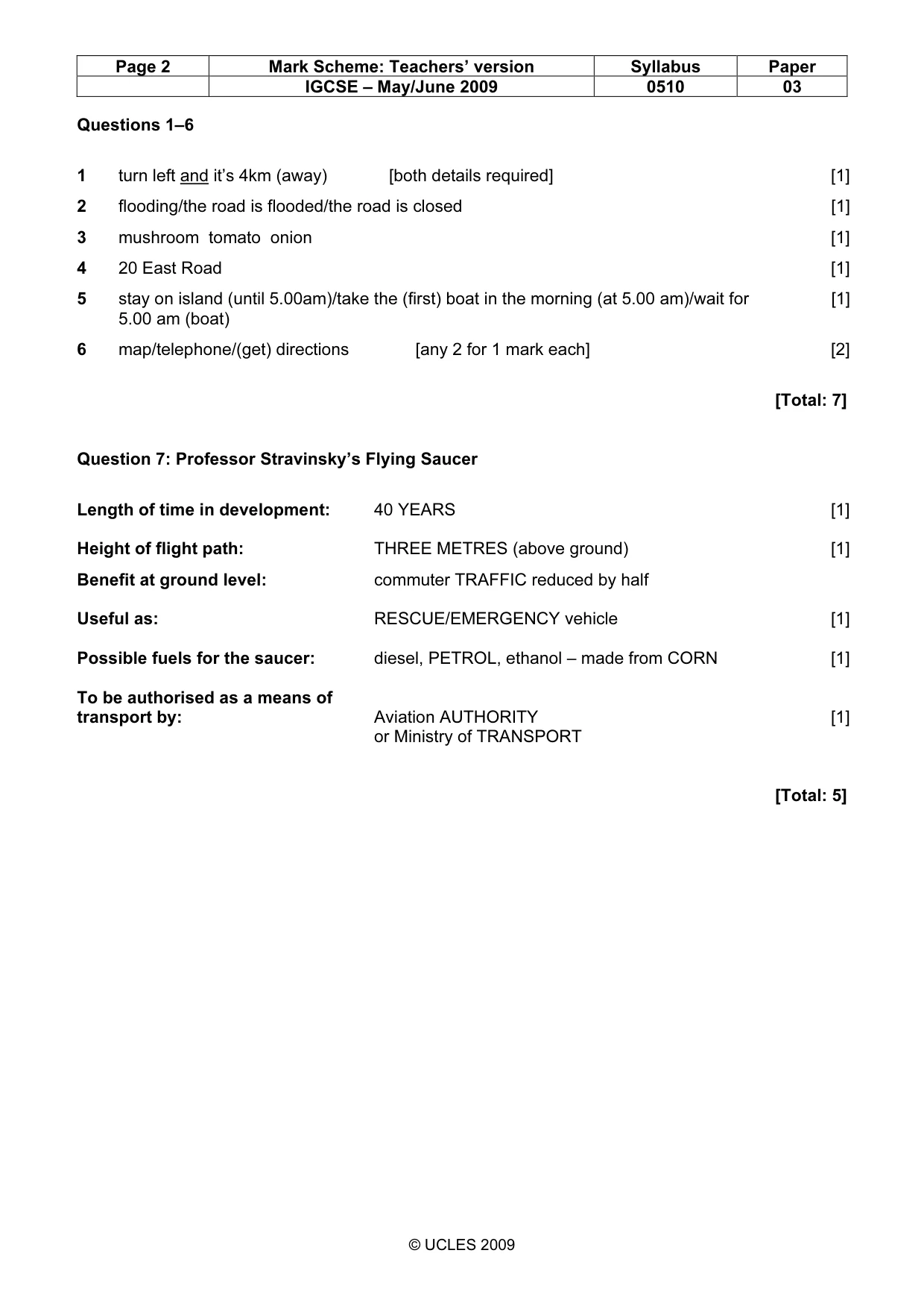 Mark scheme, page 2 of 13