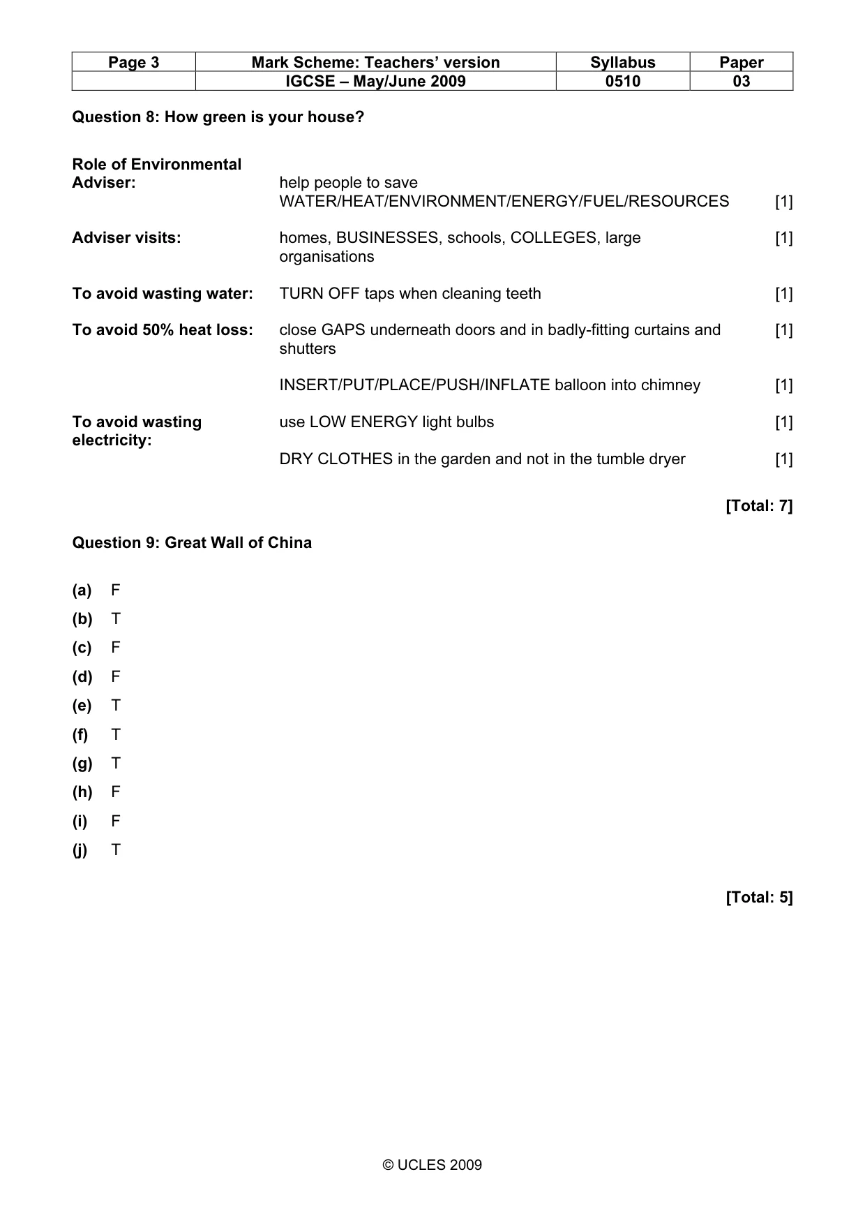 Mark scheme, page 3 of 13