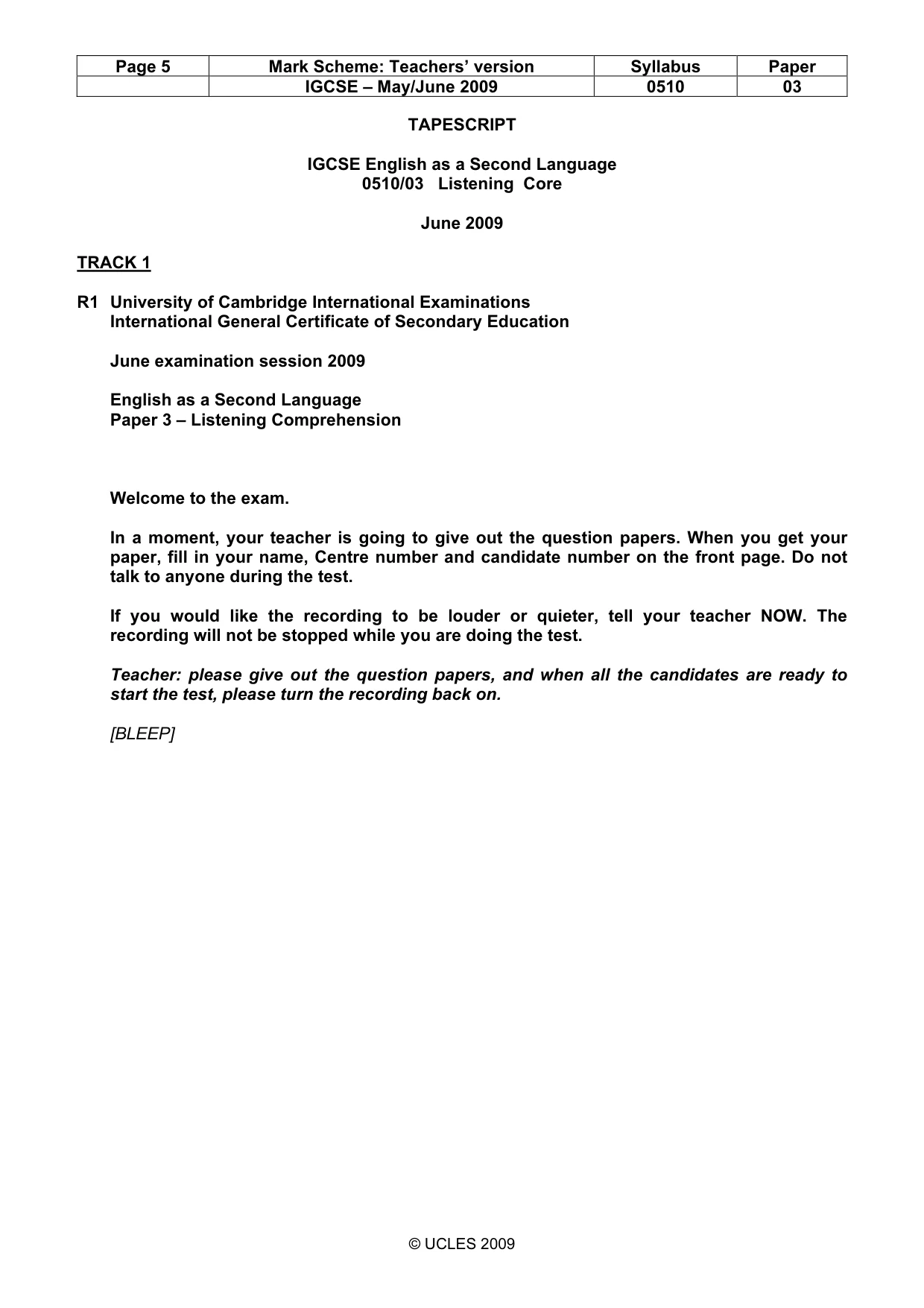 Mark scheme, page 5 of 13
