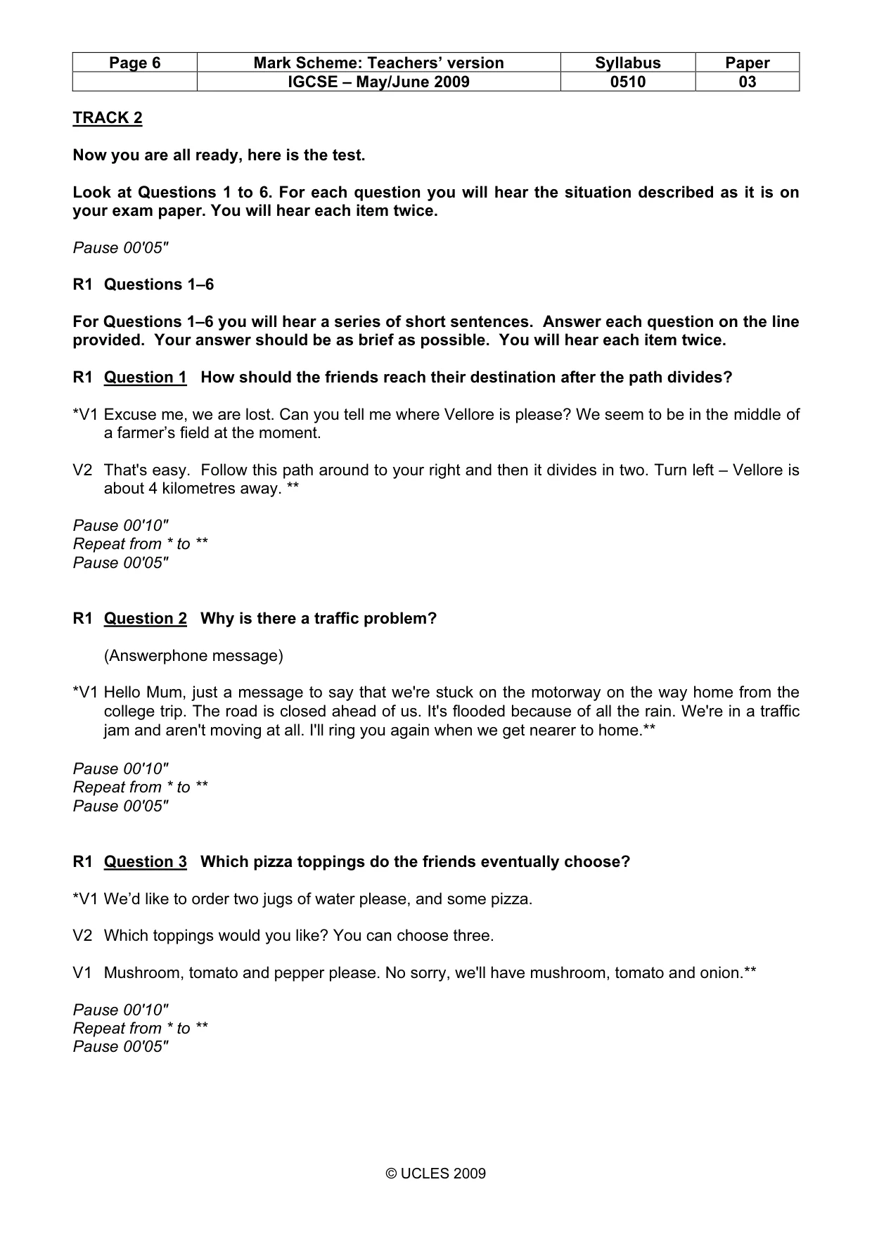 Mark scheme, page 6 of 13