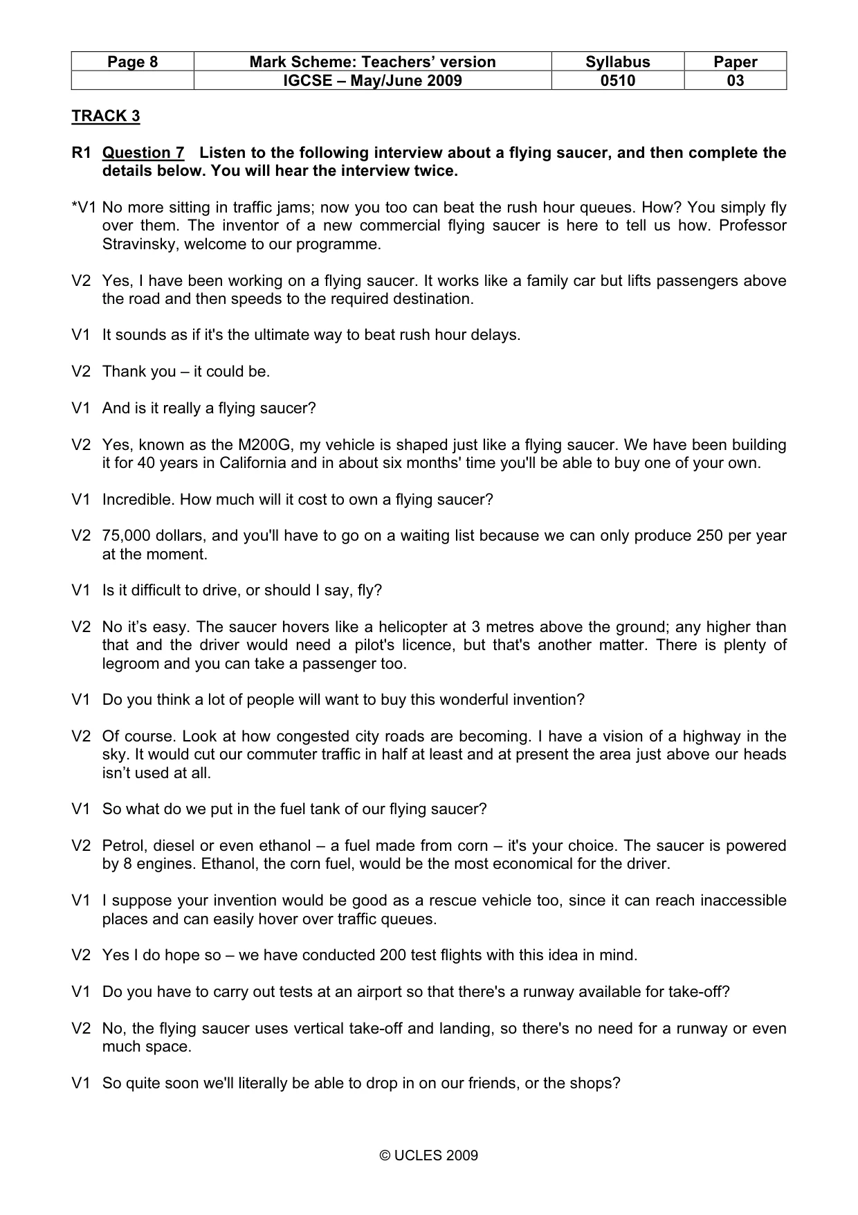 Mark scheme, page 8 of 13