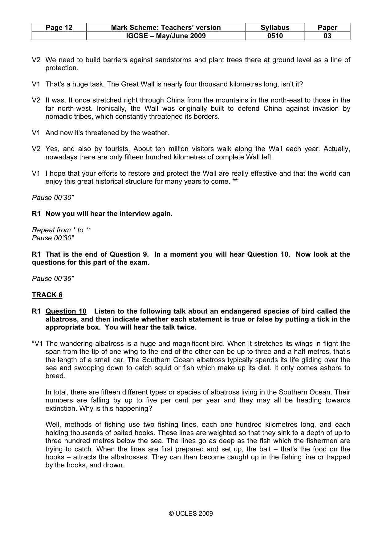 Mark scheme, page 12 of 13