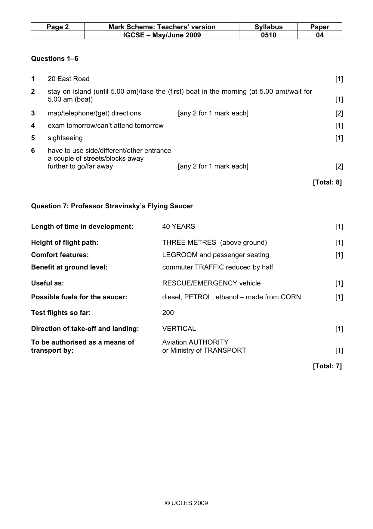 Mark scheme, page 2 of 13