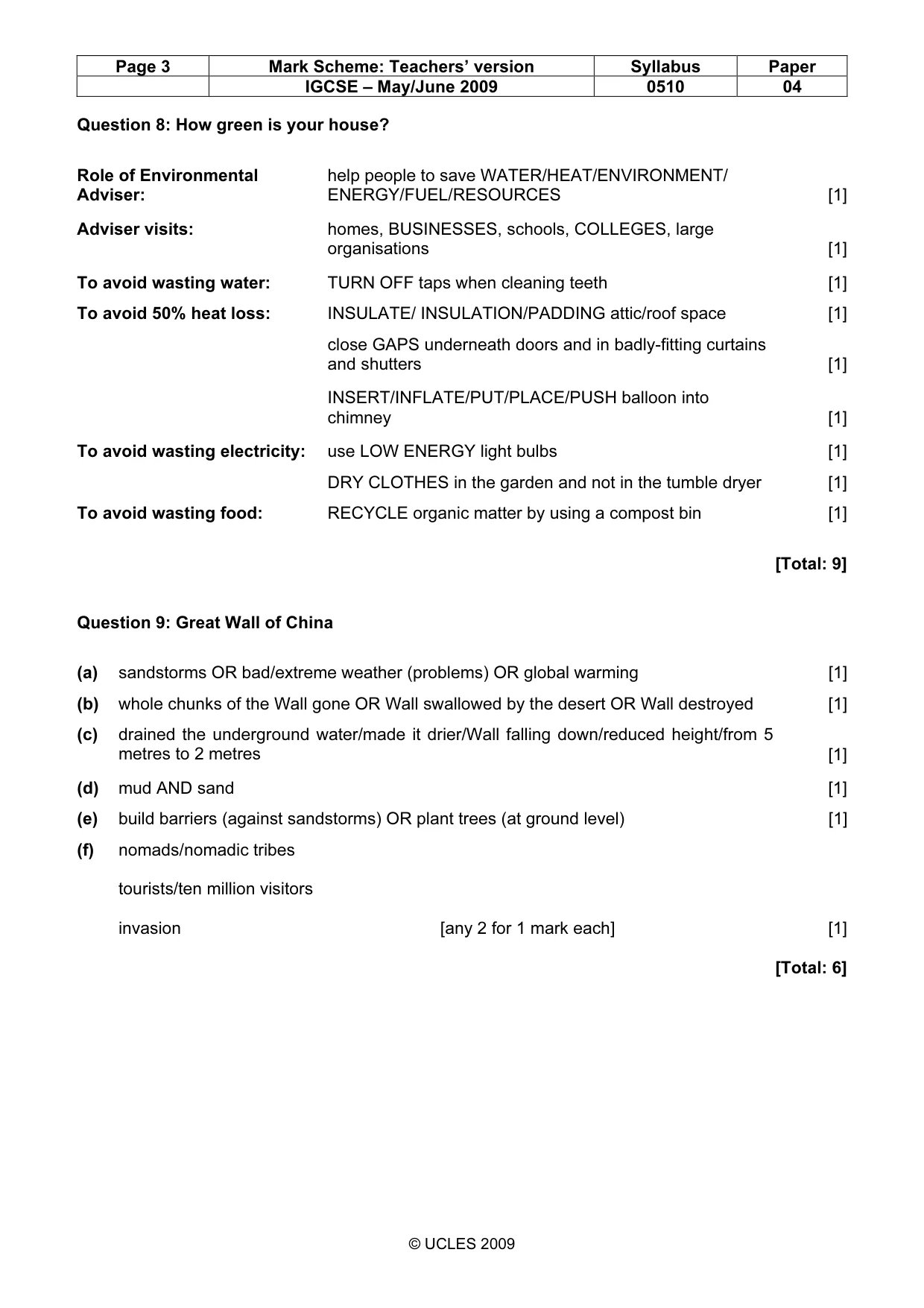 Mark scheme, page 3 of 13