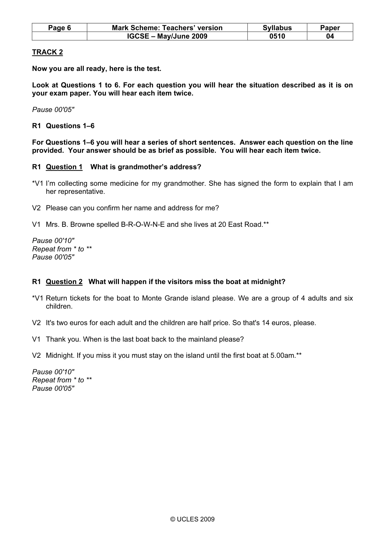 Mark scheme, page 6 of 13