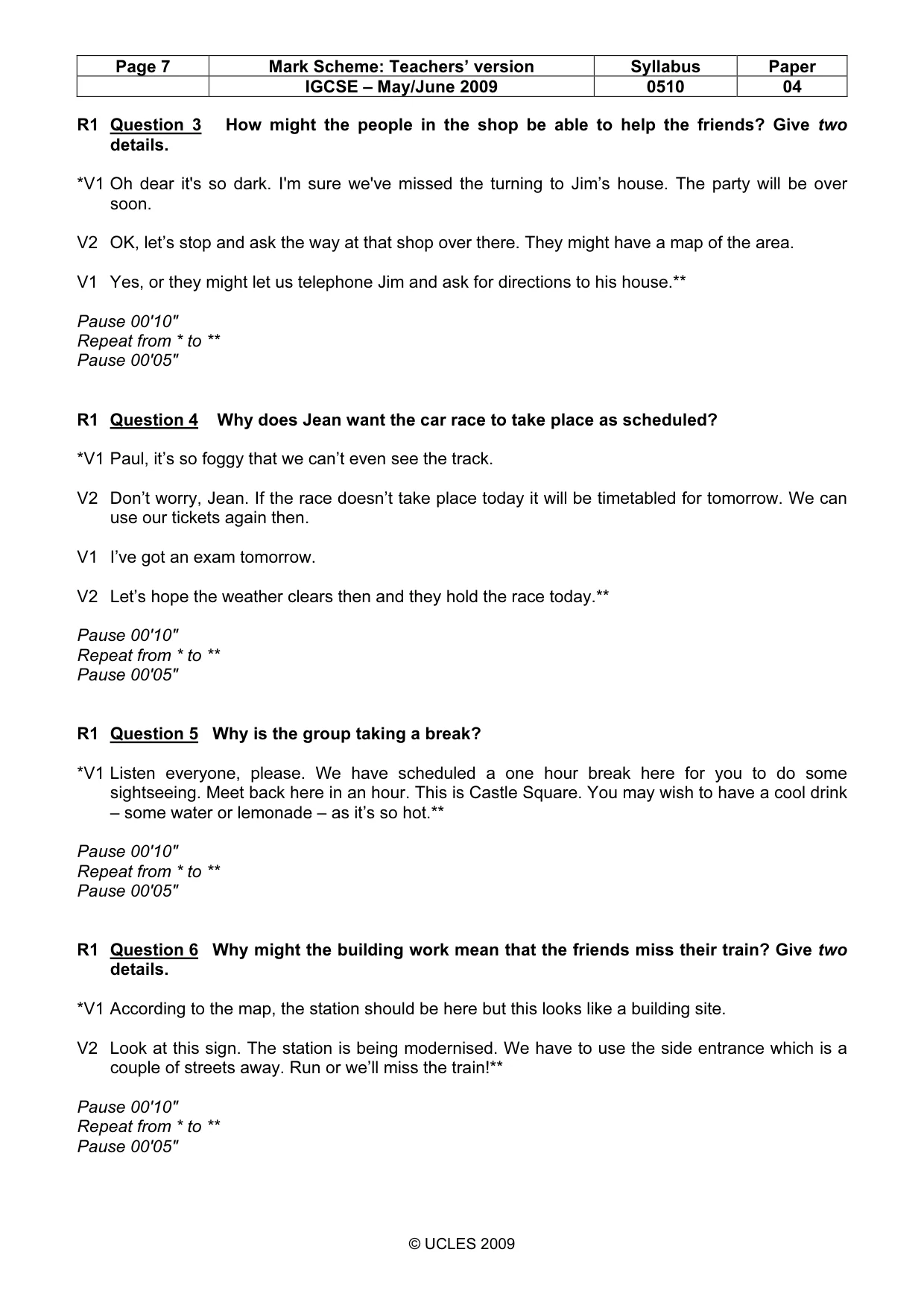 Mark scheme, page 7 of 13