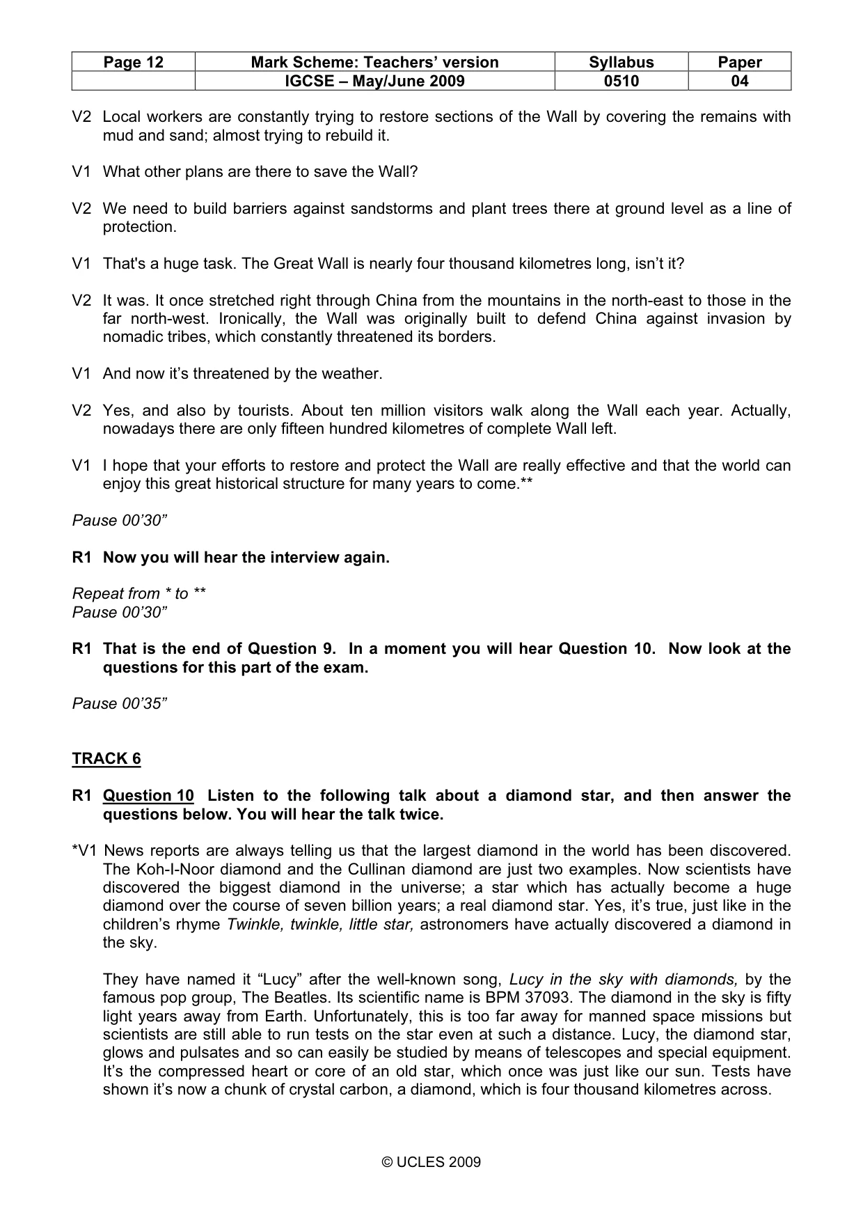 Mark scheme, page 12 of 13