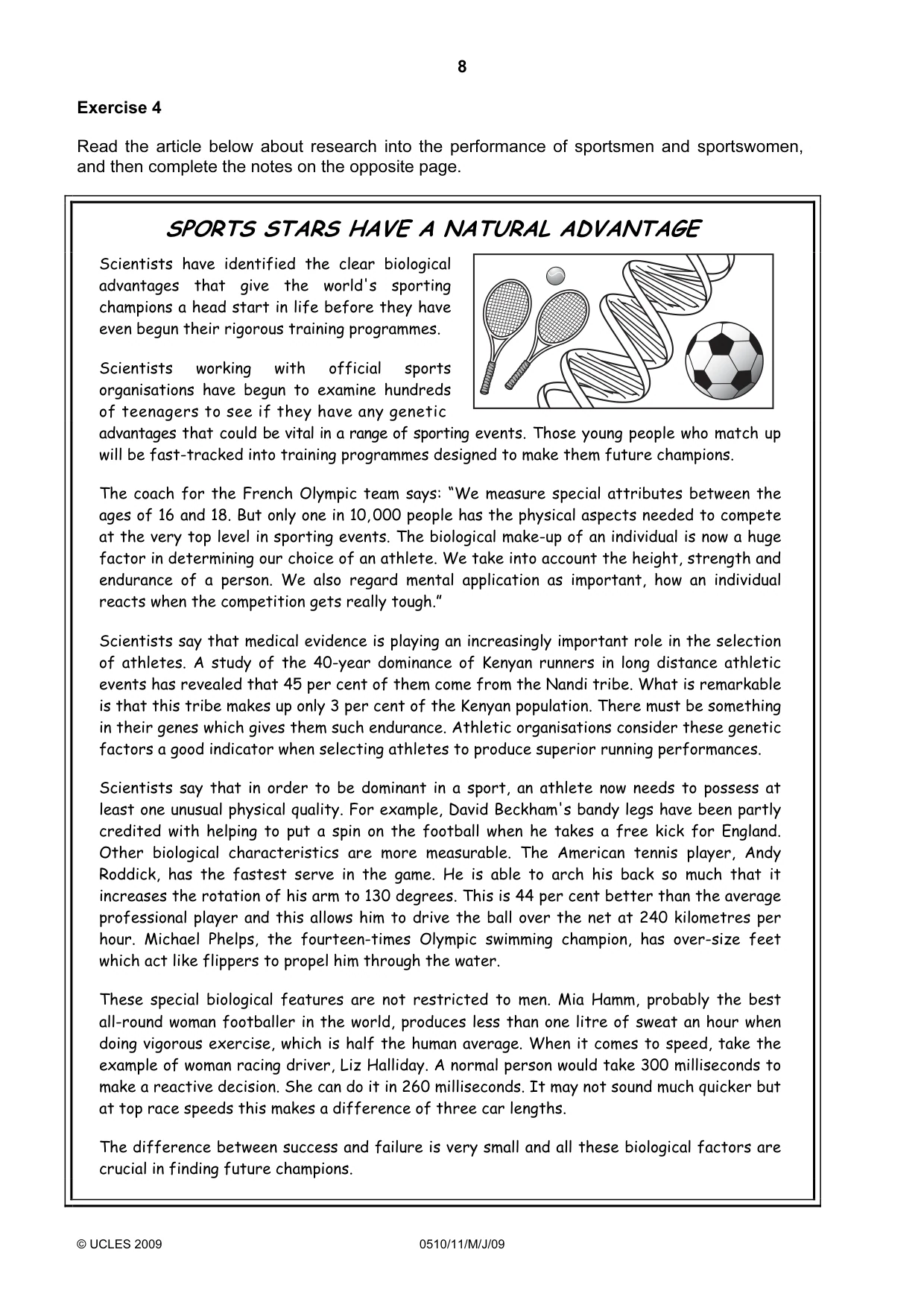 Cambridge IGCSE English - Second Language (oral endorsement) 0510 2009 May/June Paper 1 · Variant 1 question paper, page 9 of 33
