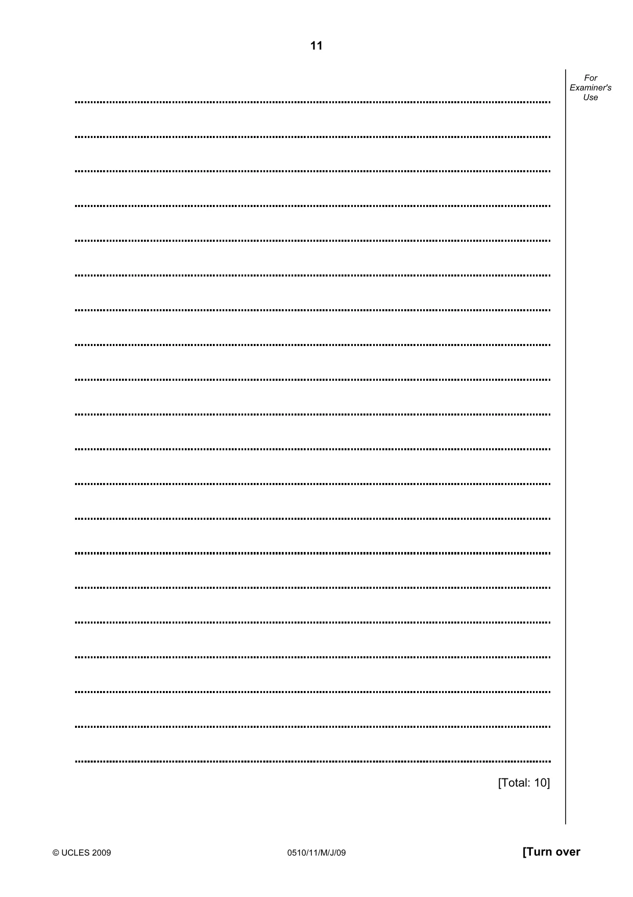 Cambridge IGCSE English - Second Language (oral endorsement) 0510 2009 May/June Paper 1 · Variant 1 question paper, page 12 of 33