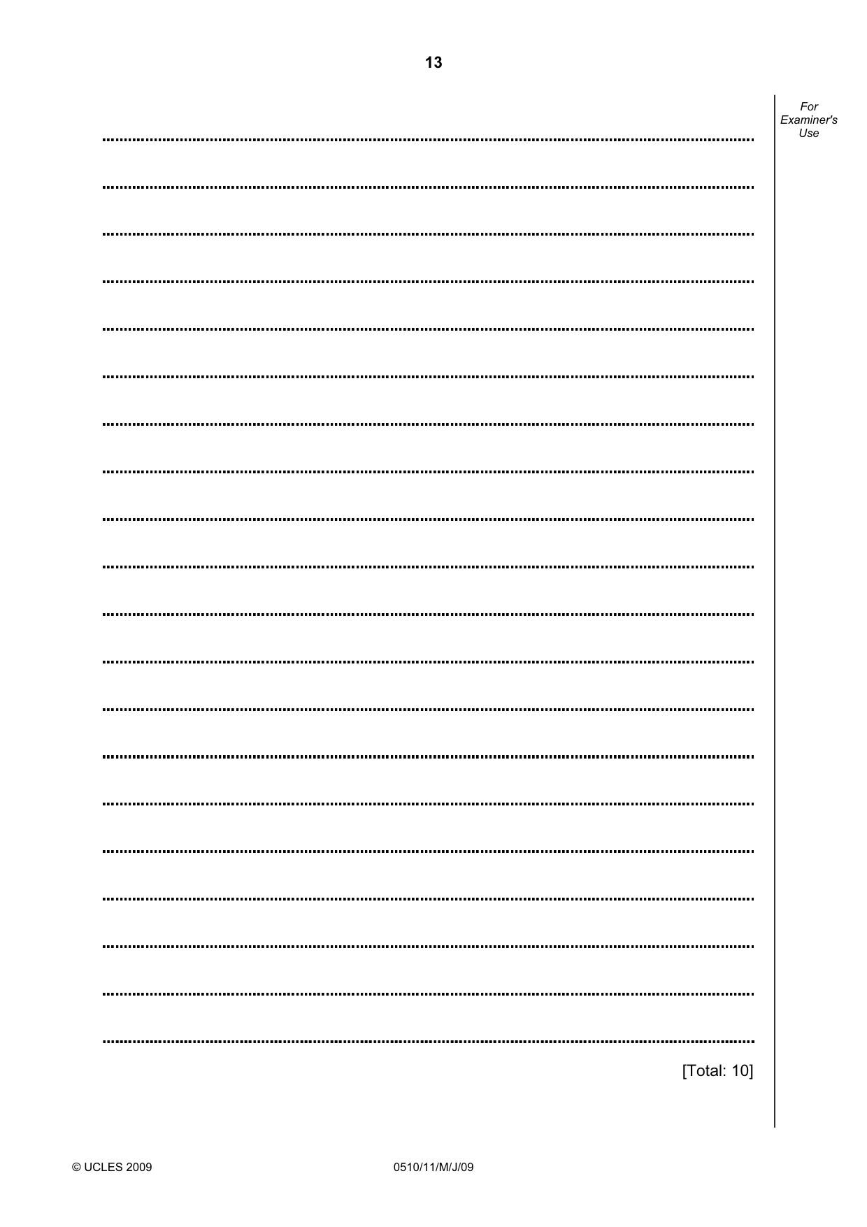 Cambridge IGCSE English - Second Language (oral endorsement) 0510 2009 May/June Paper 1 · Variant 1 question paper, page 14 of 33