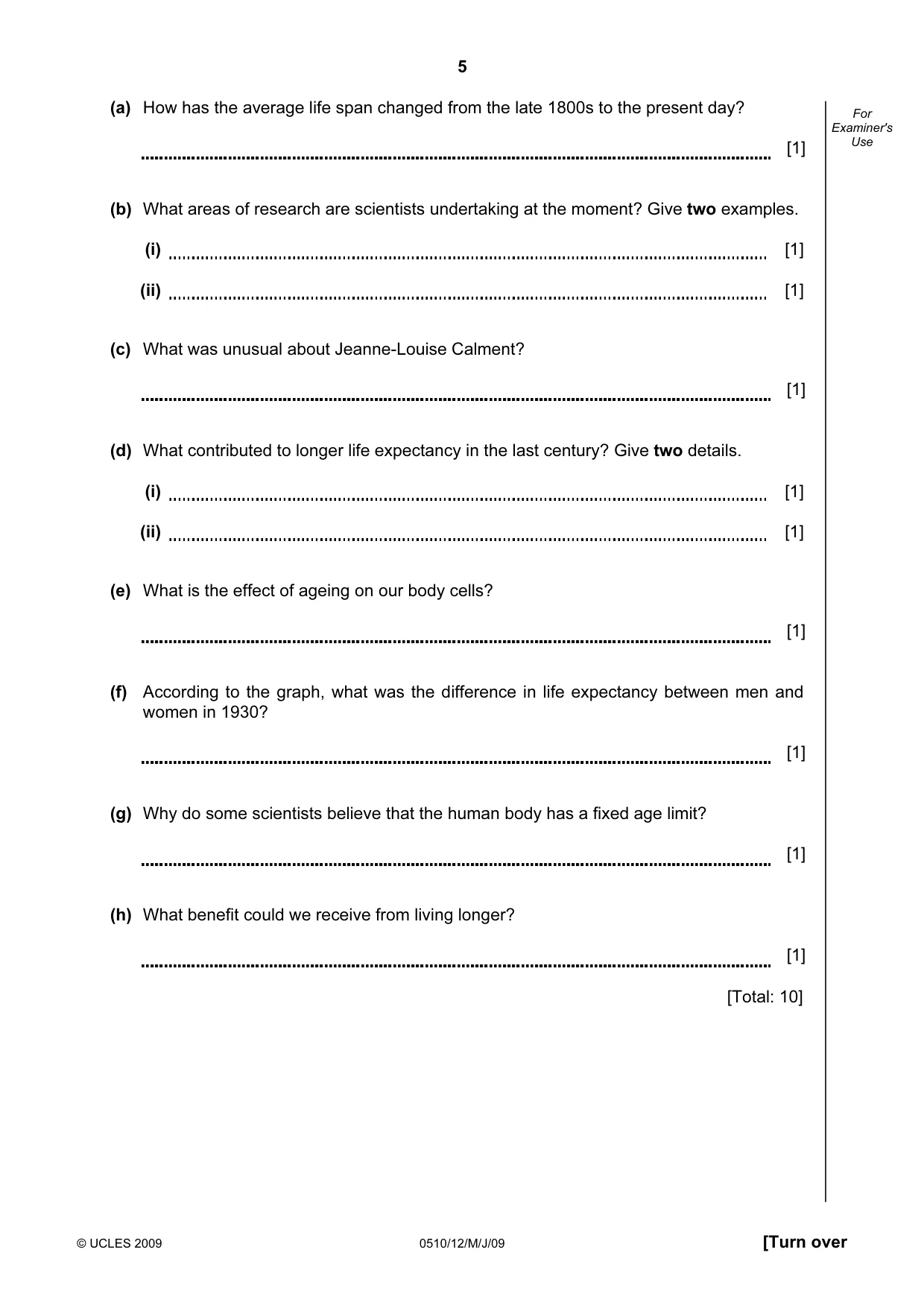 Cambridge IGCSE English - Second Language (oral endorsement) 0510 2009 May/June Paper 1 · Variant 1 question paper, page 22 of 33